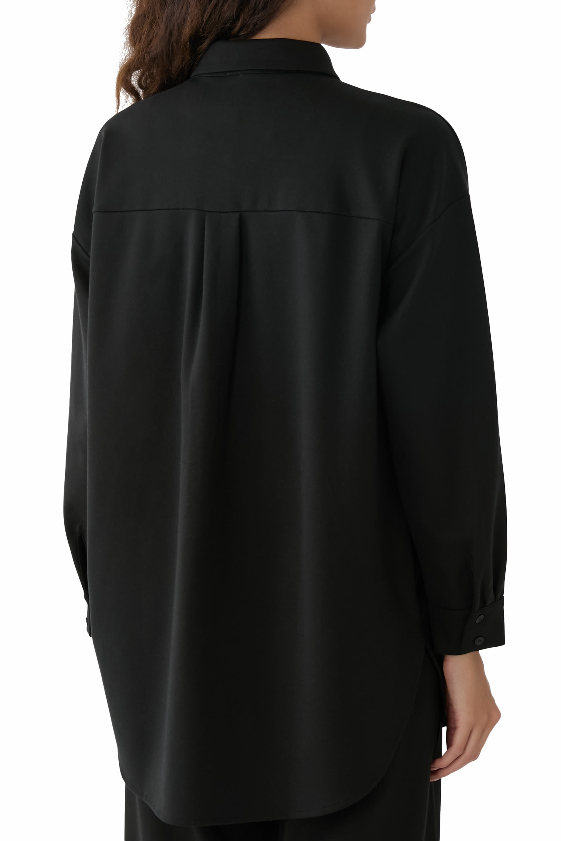 قميص طويل بياقة كلاسيكية بونتي خفيف الوزن