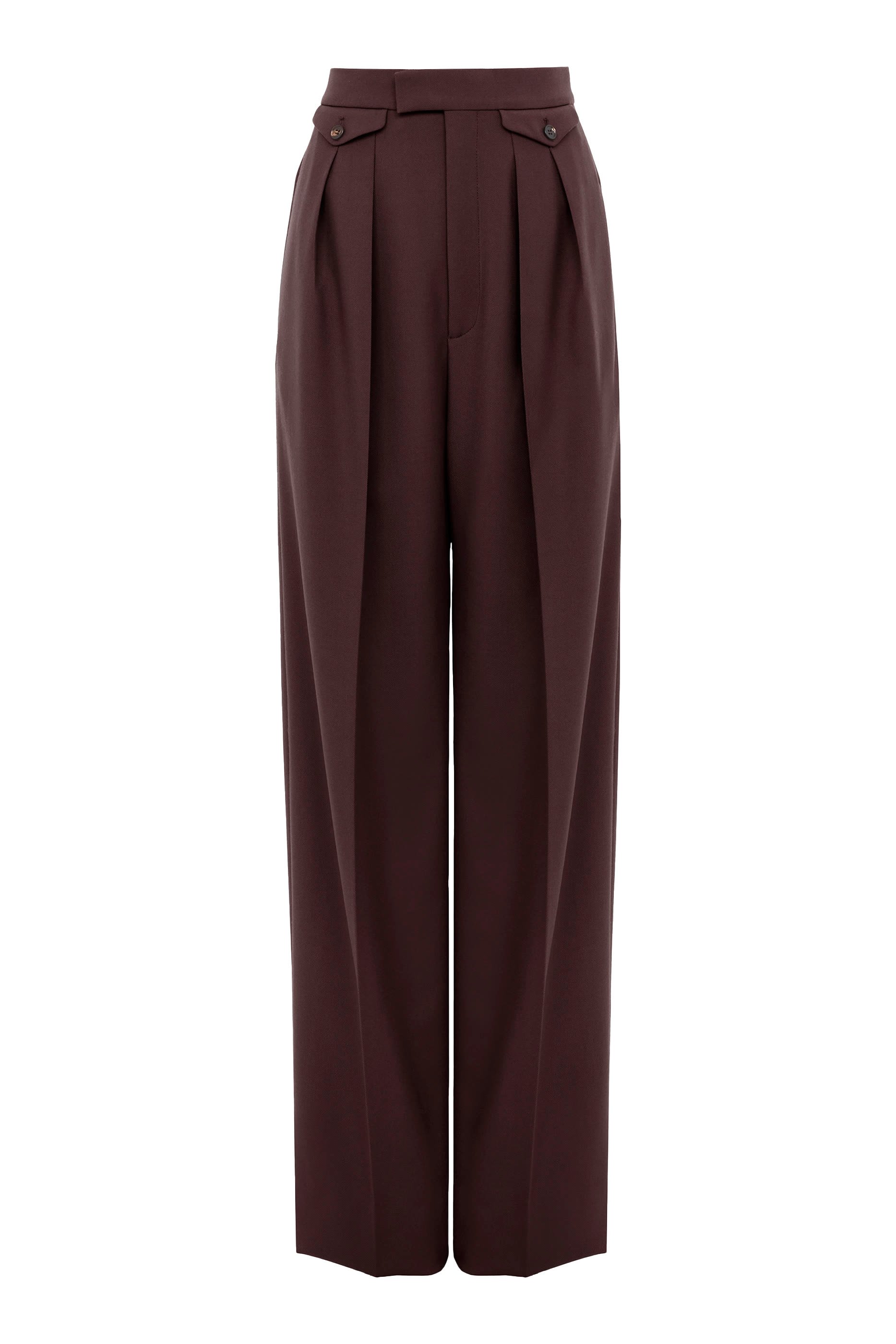 بنطال بخصر مرتفع مزين بكشكش