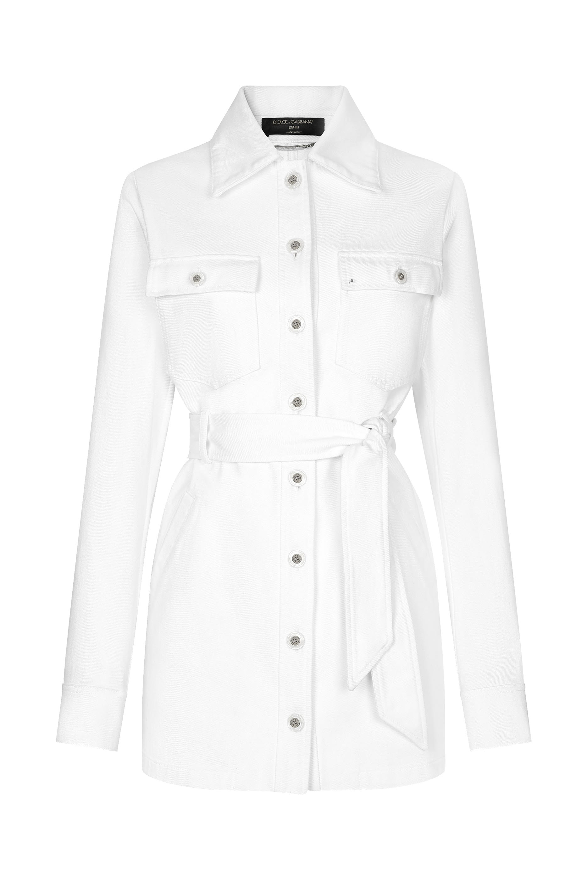 جاكيت طويل بحزام دنيم