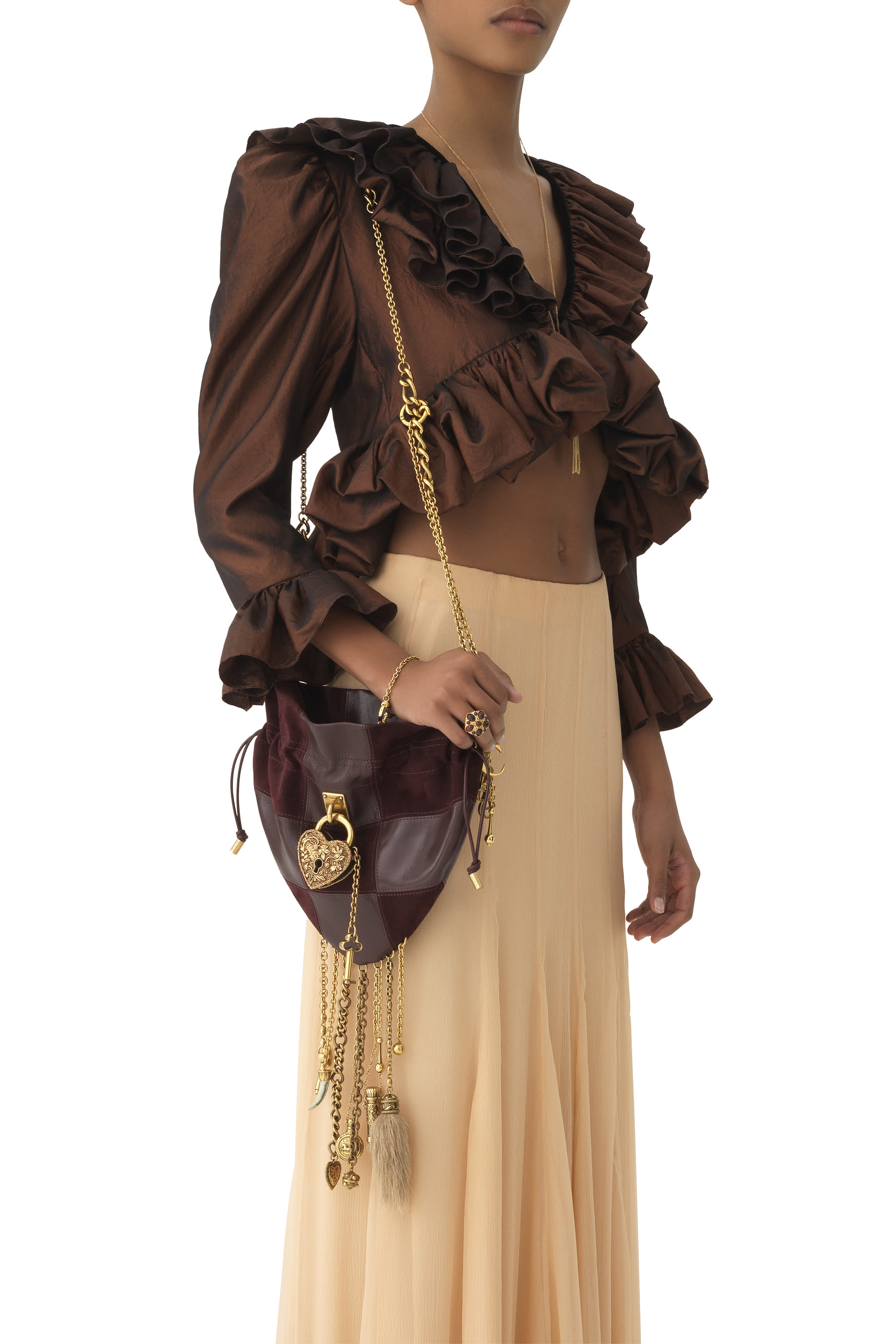 تنورة بقصة طويلة انسيابية حرير موسلين