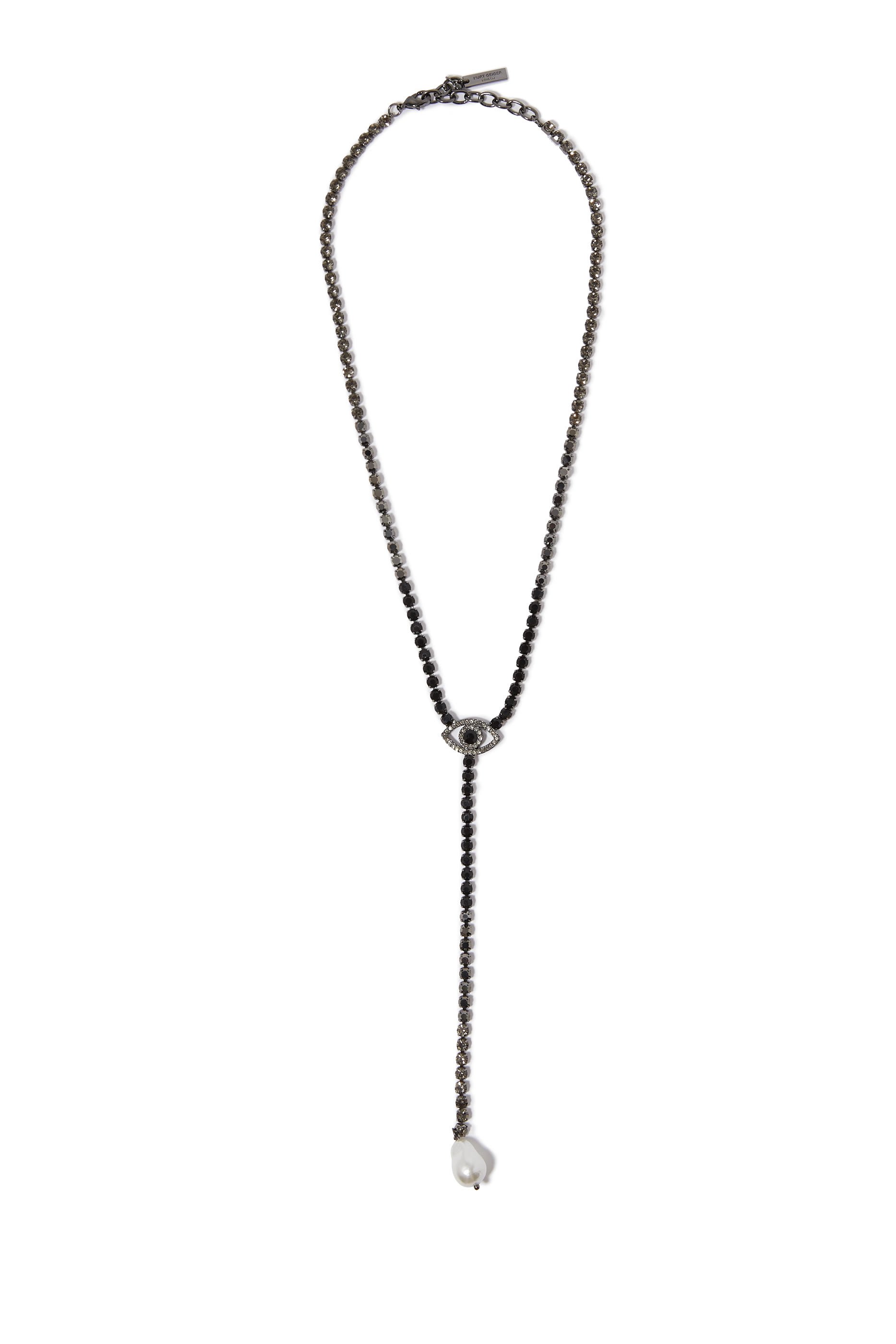 قلادة بدلاية بتصميم عين حسود مرصعة بالكريستال، معدن