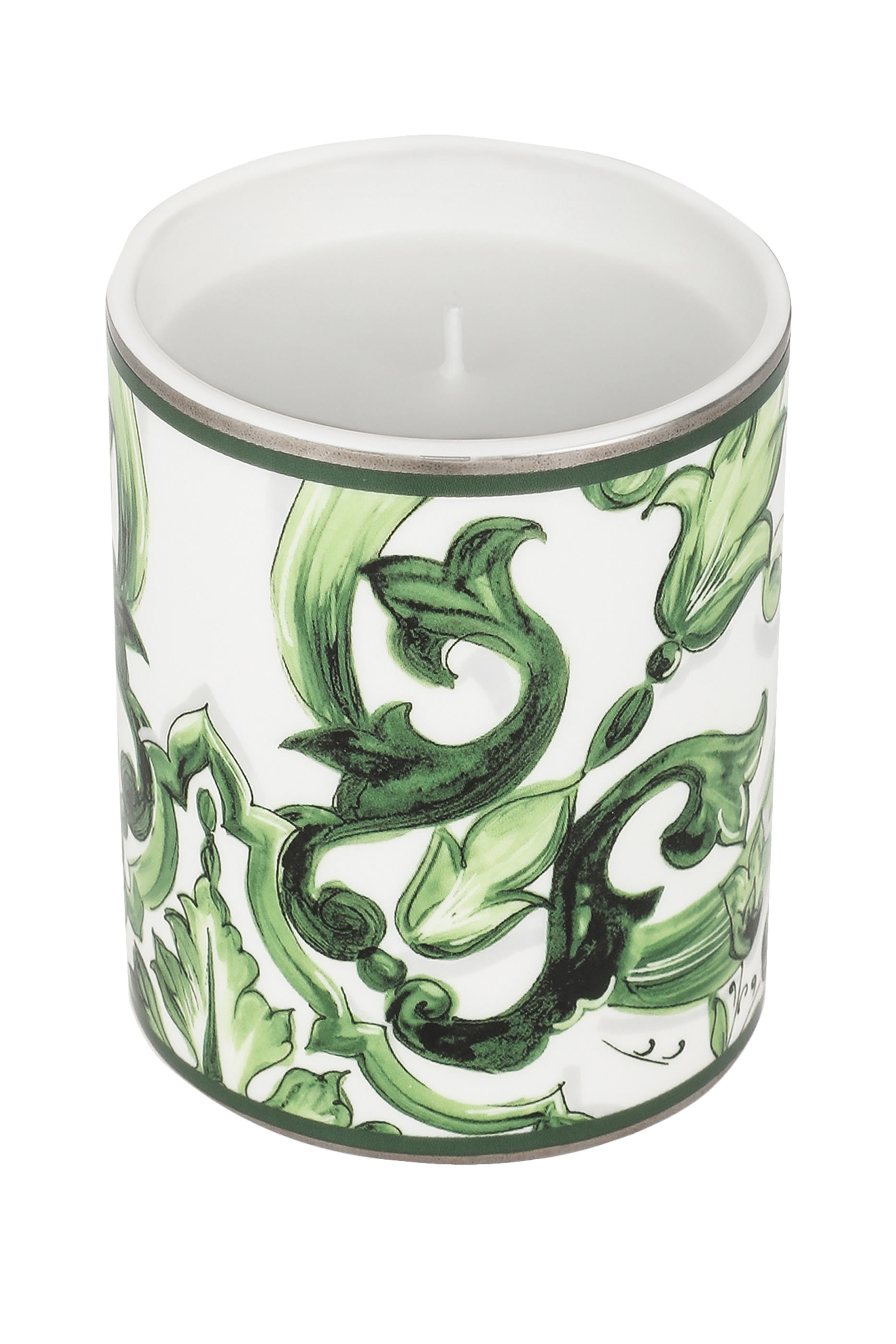شمعة معطرة في إناء بنقشة مايولكا خضراء - سيسيليان نيرولي اند ليمن