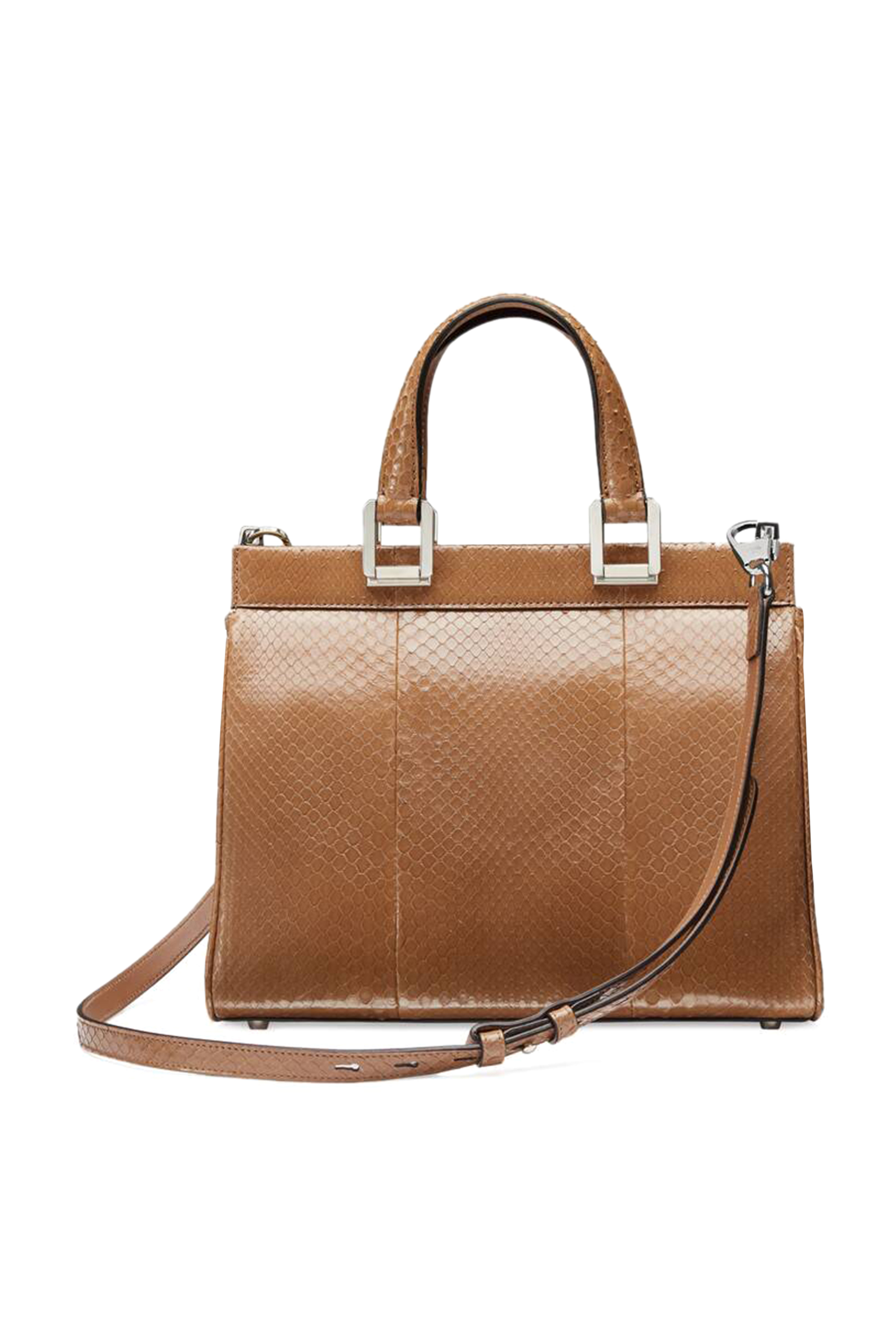 حقيبة يد زومي صغيرة جلد أفعى بيد علوية