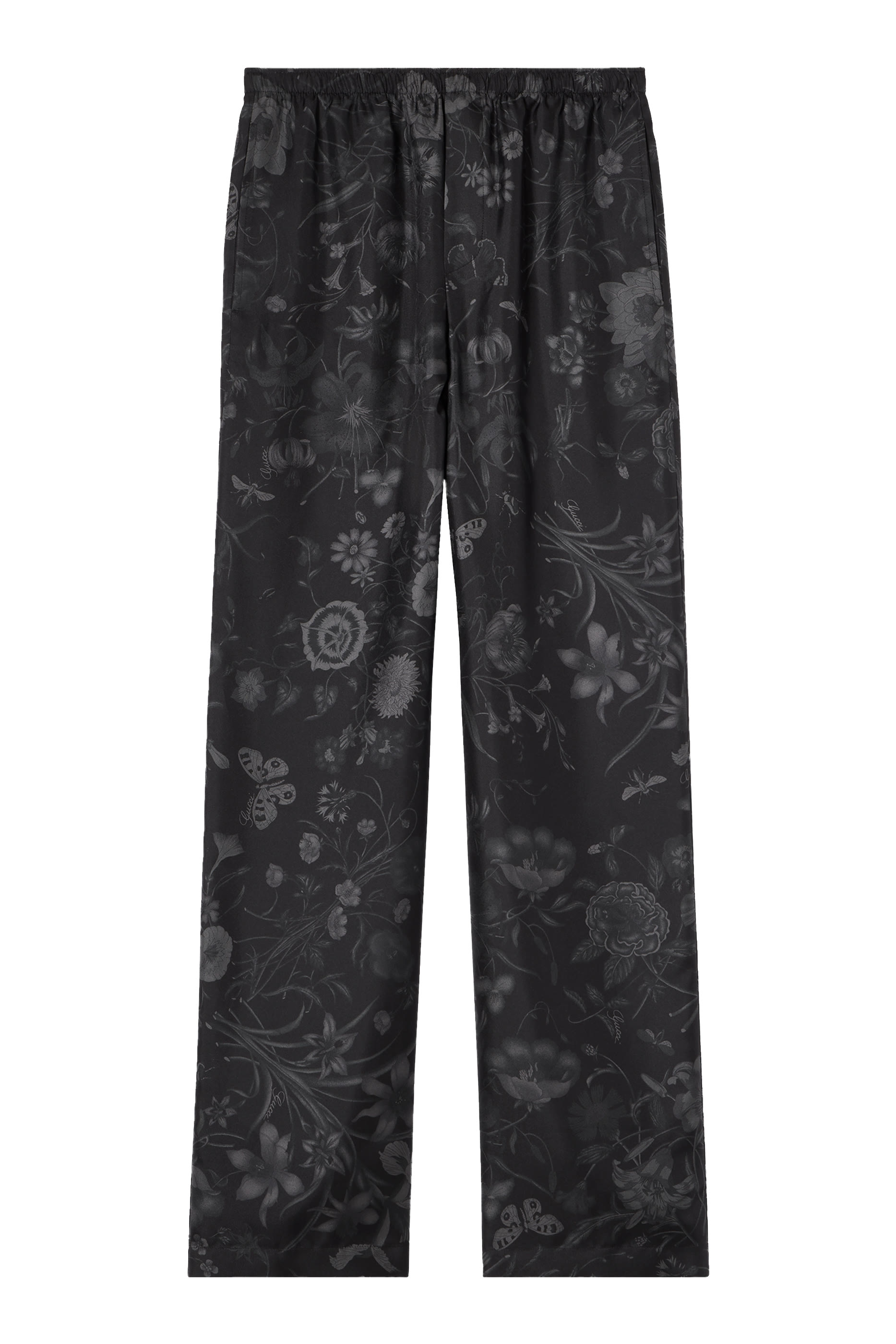 بنطال مزين كليا بنقشة زهور مميزة للماركة حرير تويل