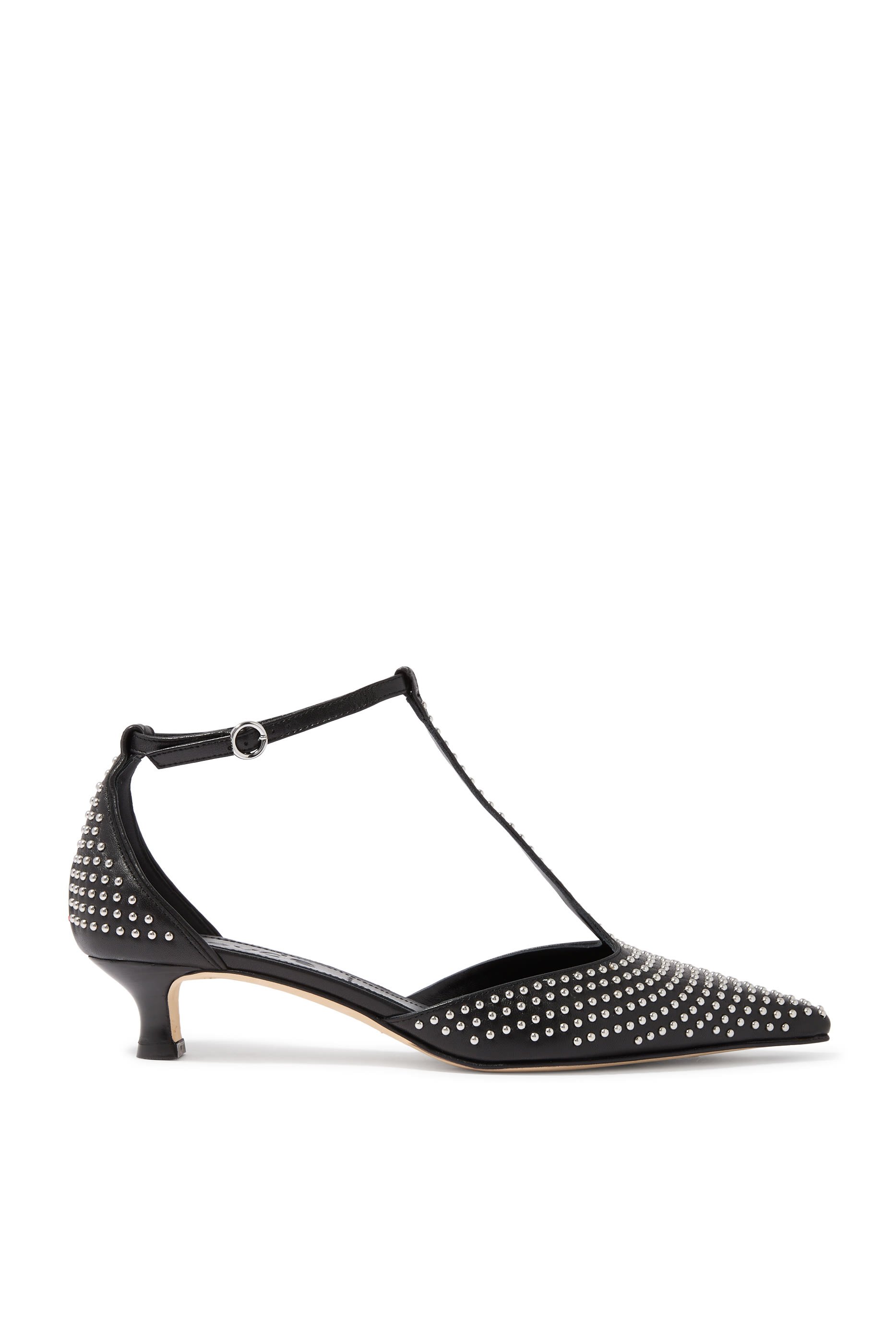 Liz Mini Stud Leather Pumps 