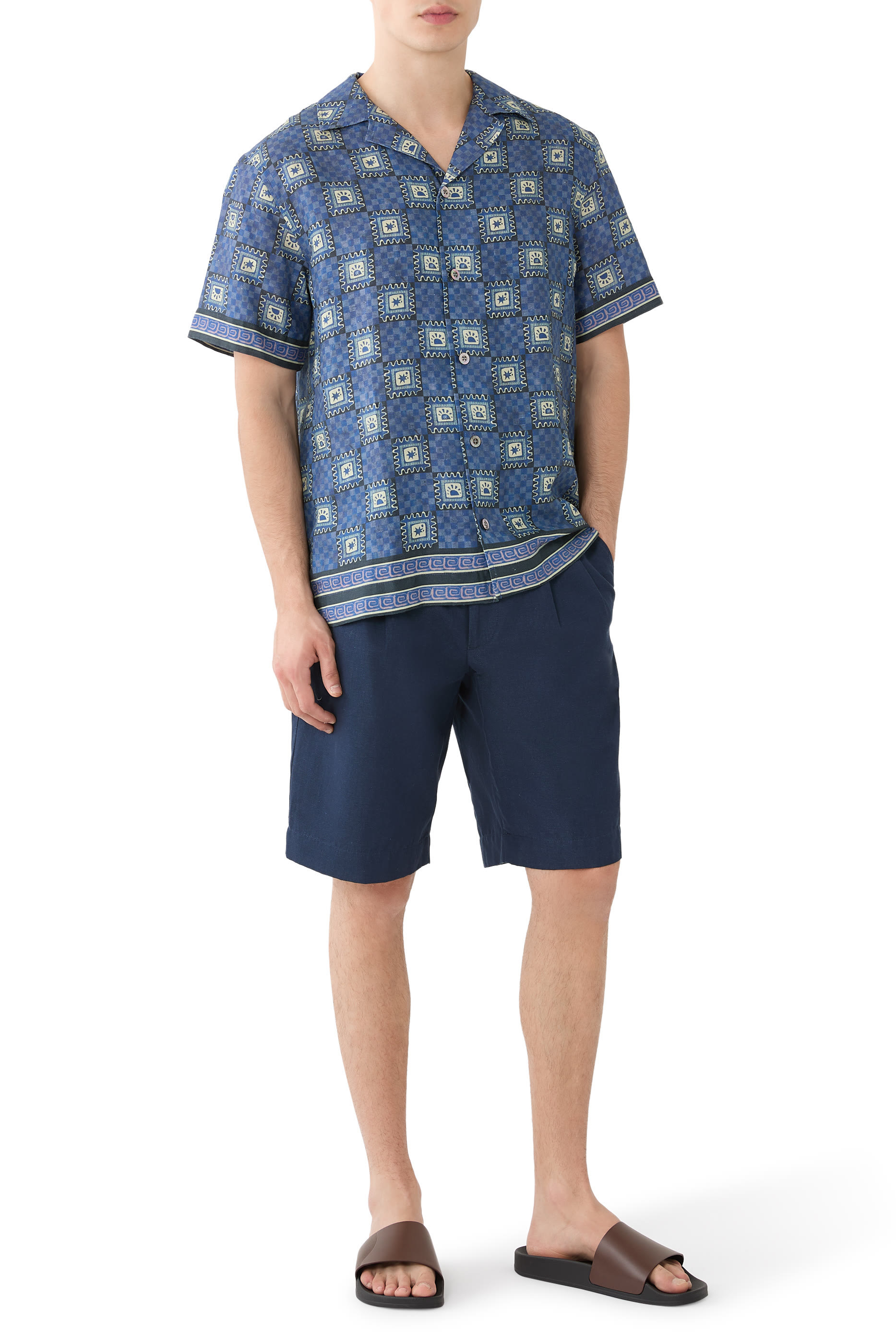 قميص بطبعة تيلها كتان