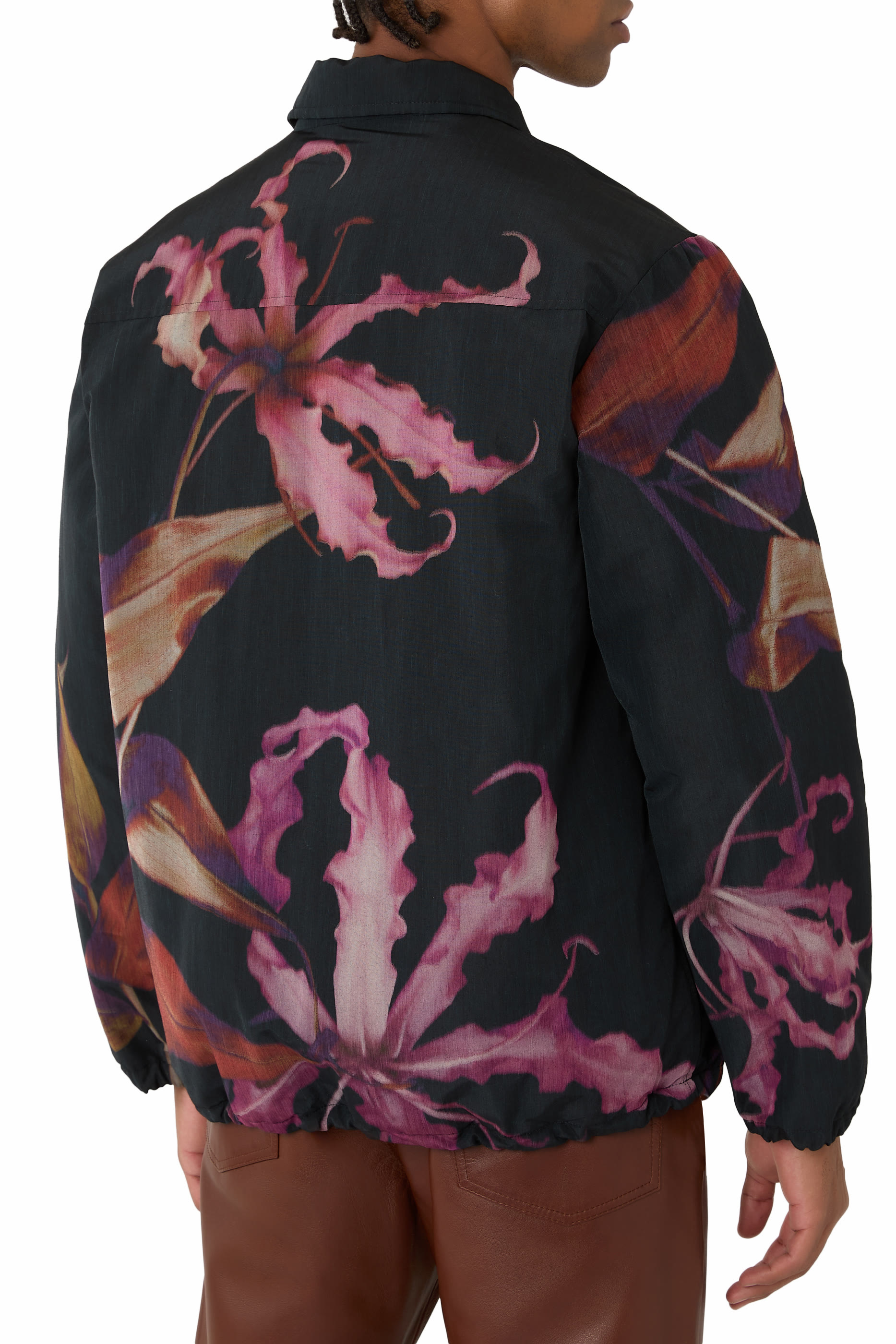 جاكيت بتصميم قميص مزين بنقشات