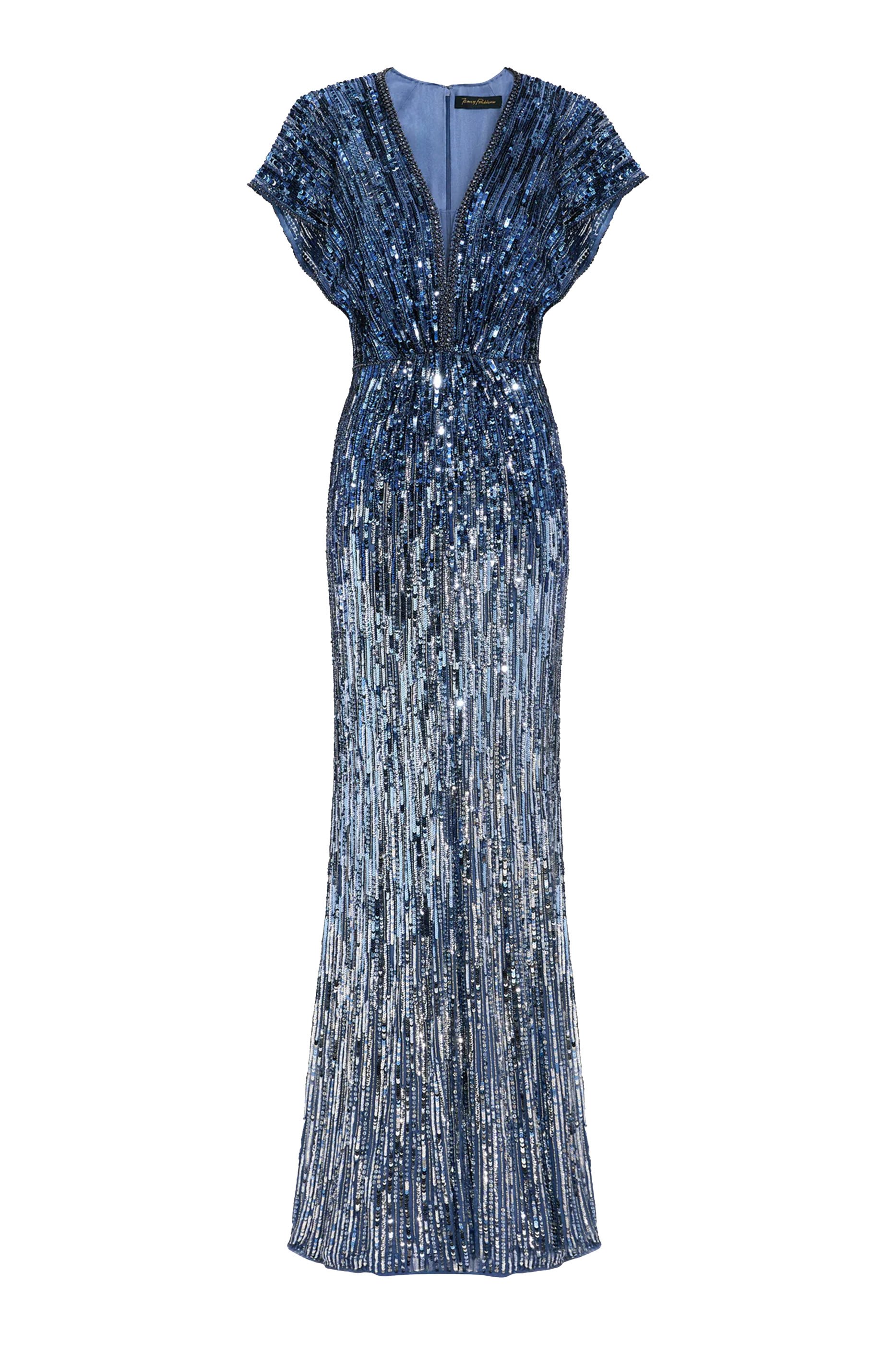 فستان سهرة داسك بياقة V