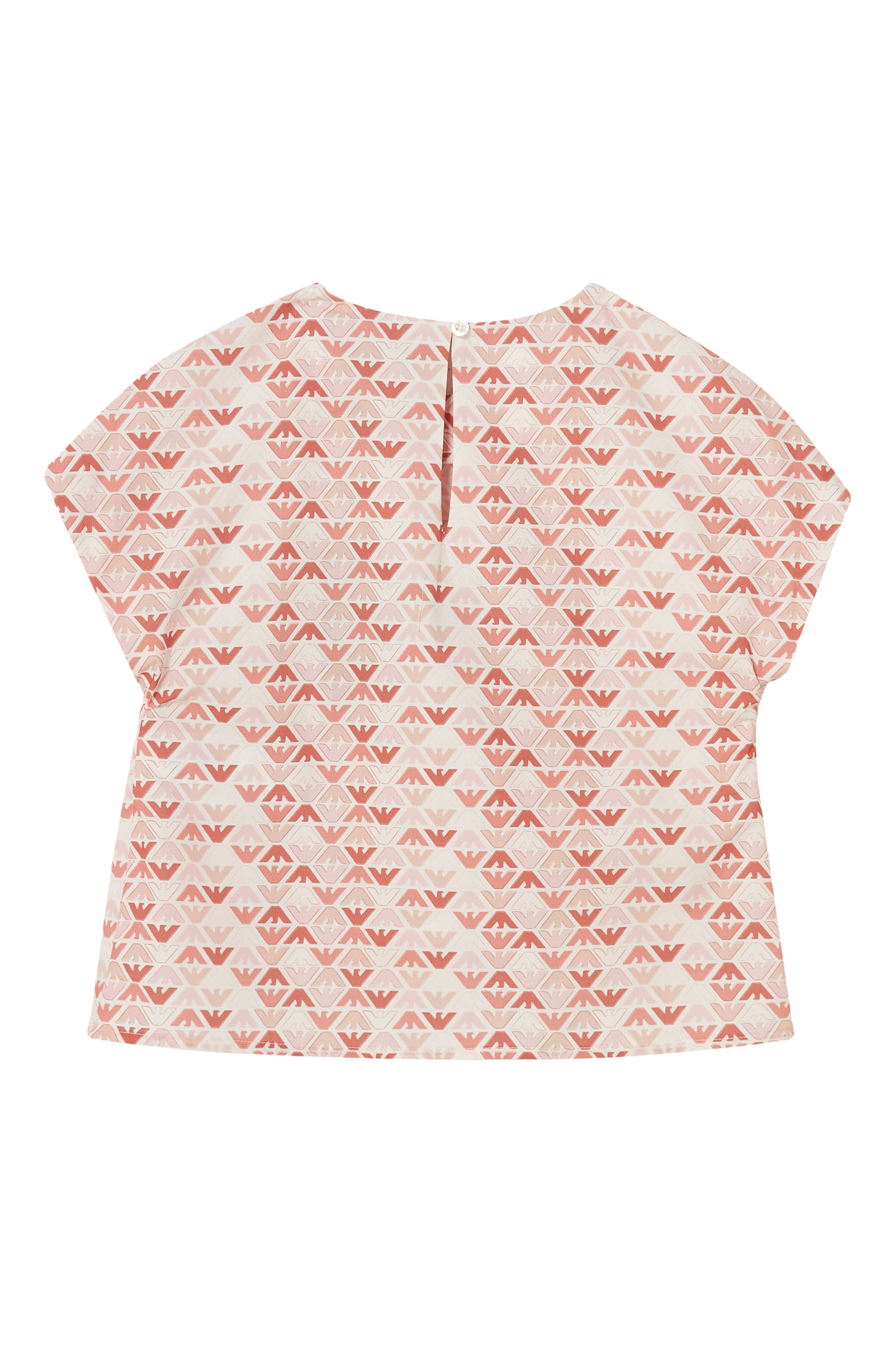 بلوزة بنقشة شعار الماركة قطن للأطفال