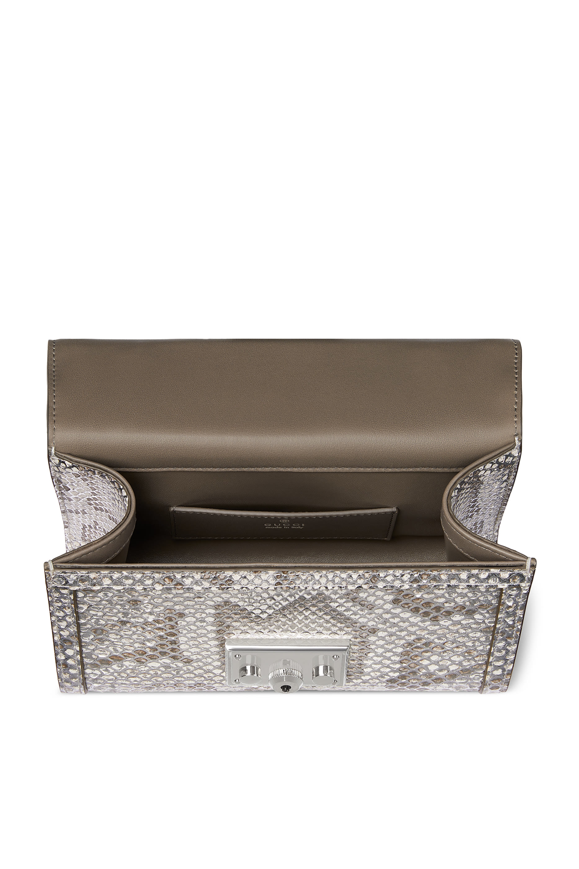 حقيبة يد صغيرة بقفل جلد أفعى