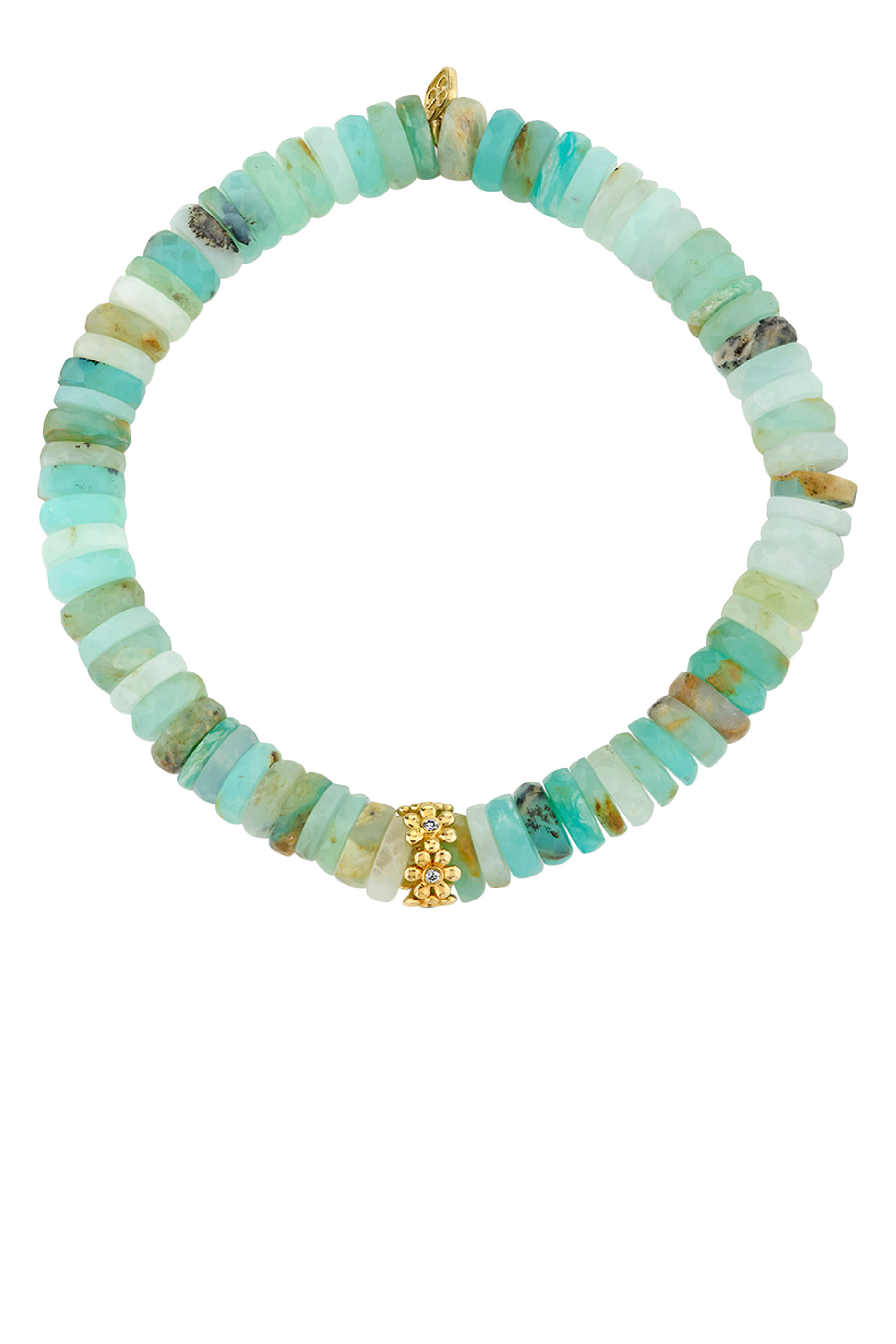 سوار ديزي رونديل مرصع بماس وأوبال بيروفي، ذهب أصفر عيار 18