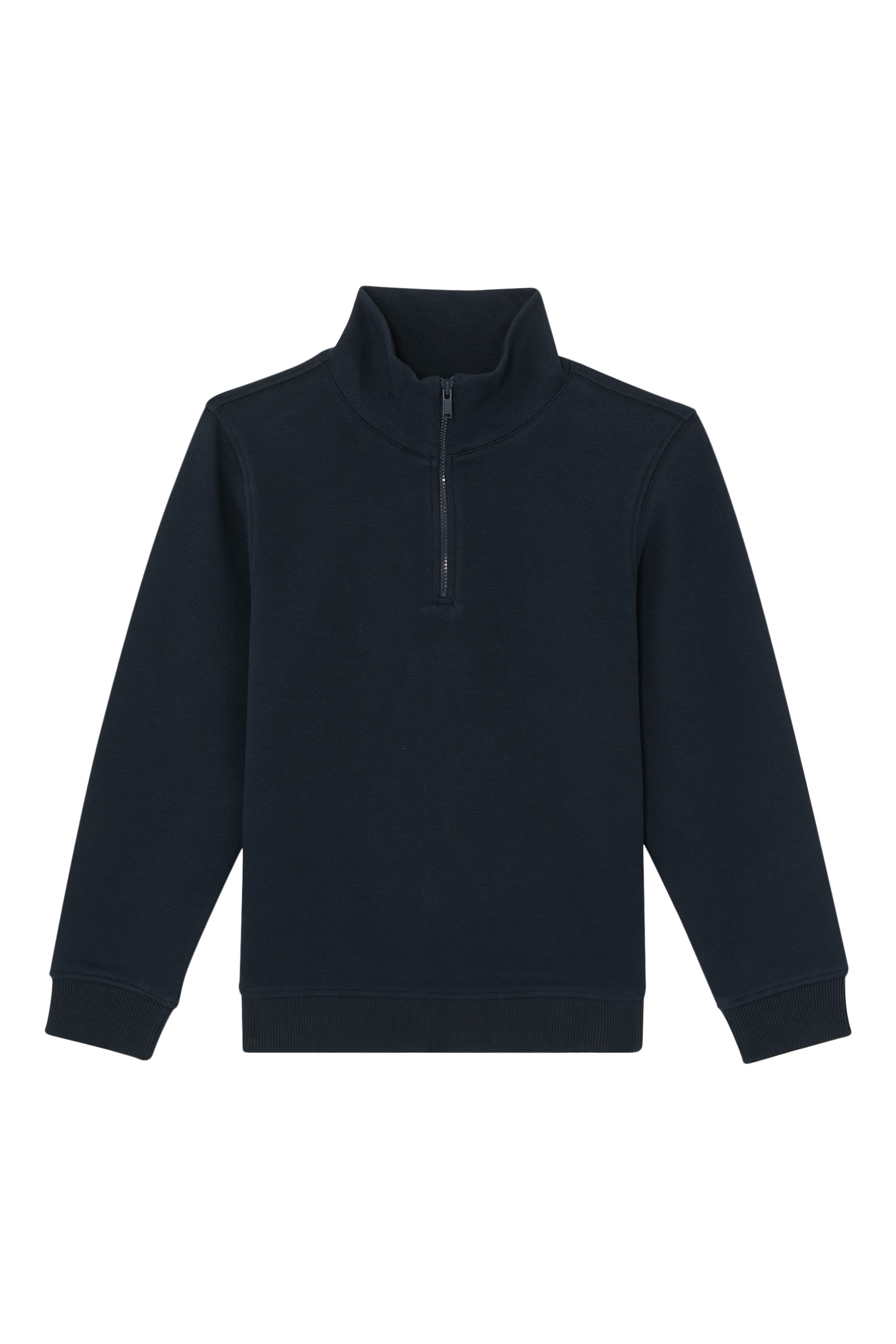 سويت شيرت بنصف سحاب قماش بارز الملمس للأطفال