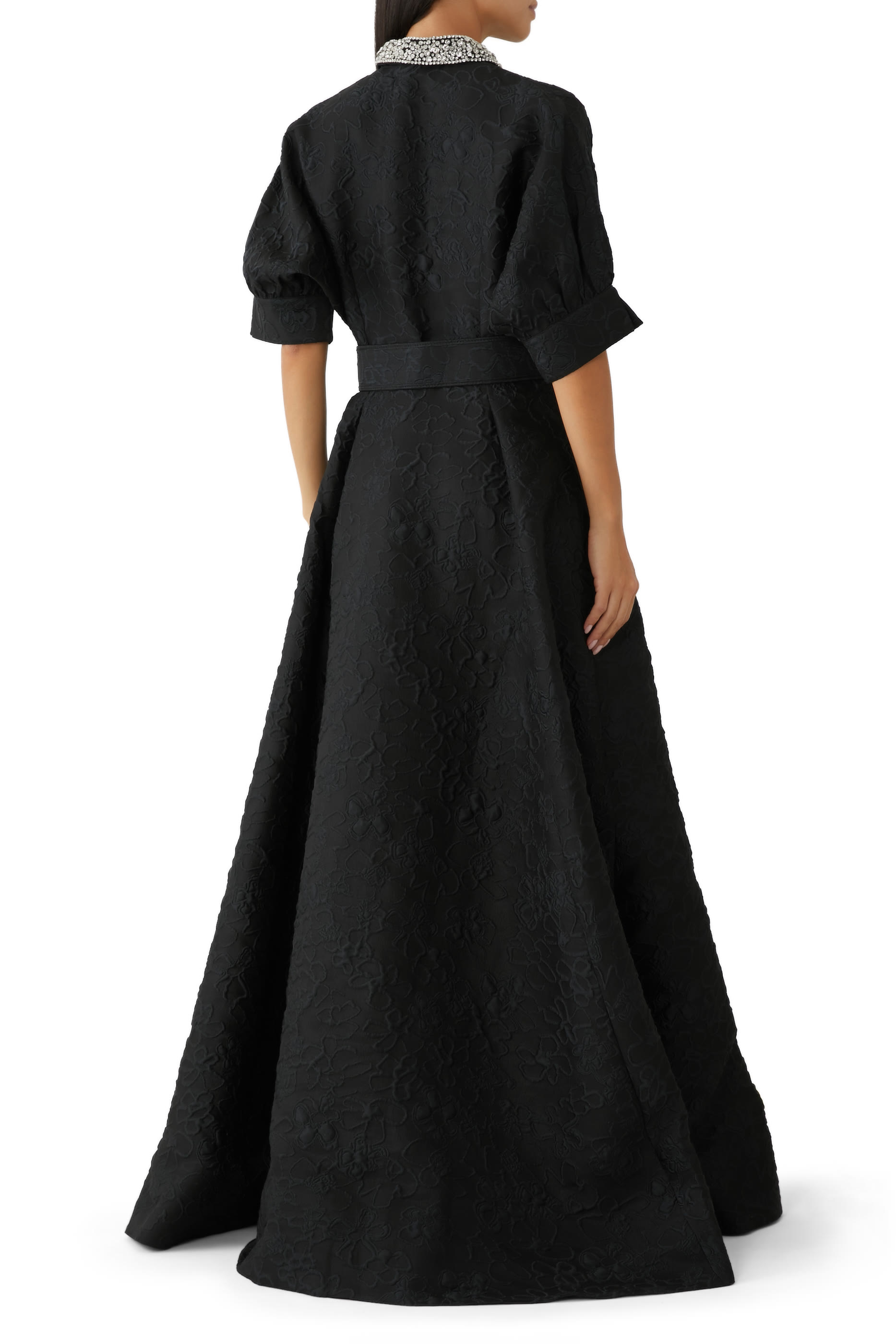 فستان سهرة استير بأكمام قصيرة