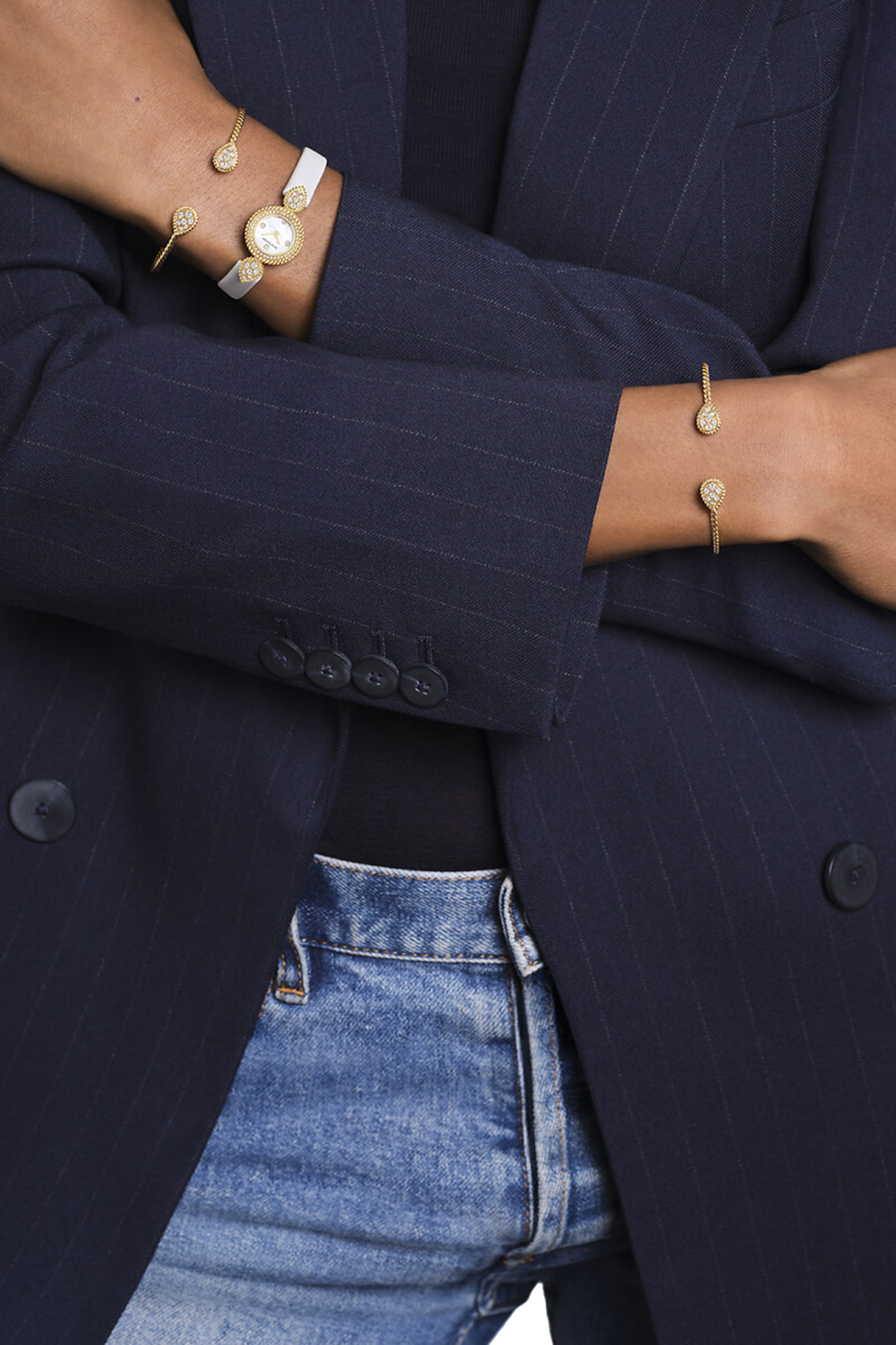 سوار سيربنت بوهيم مرصع بالماس، ذهب أصفر عيار 18