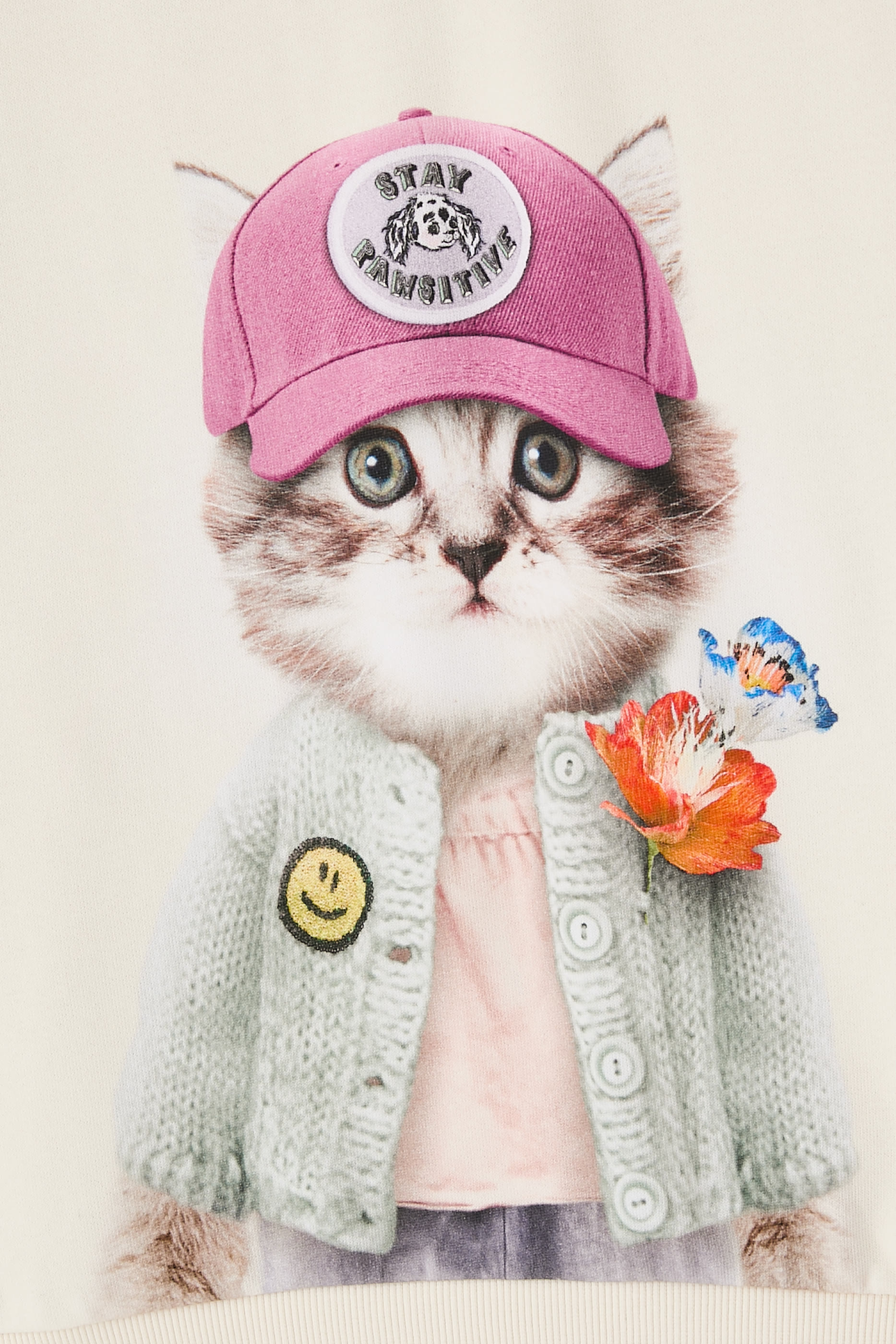 سويت شيرت بنقشة كيتي مياو بحجم كبير للأطفال