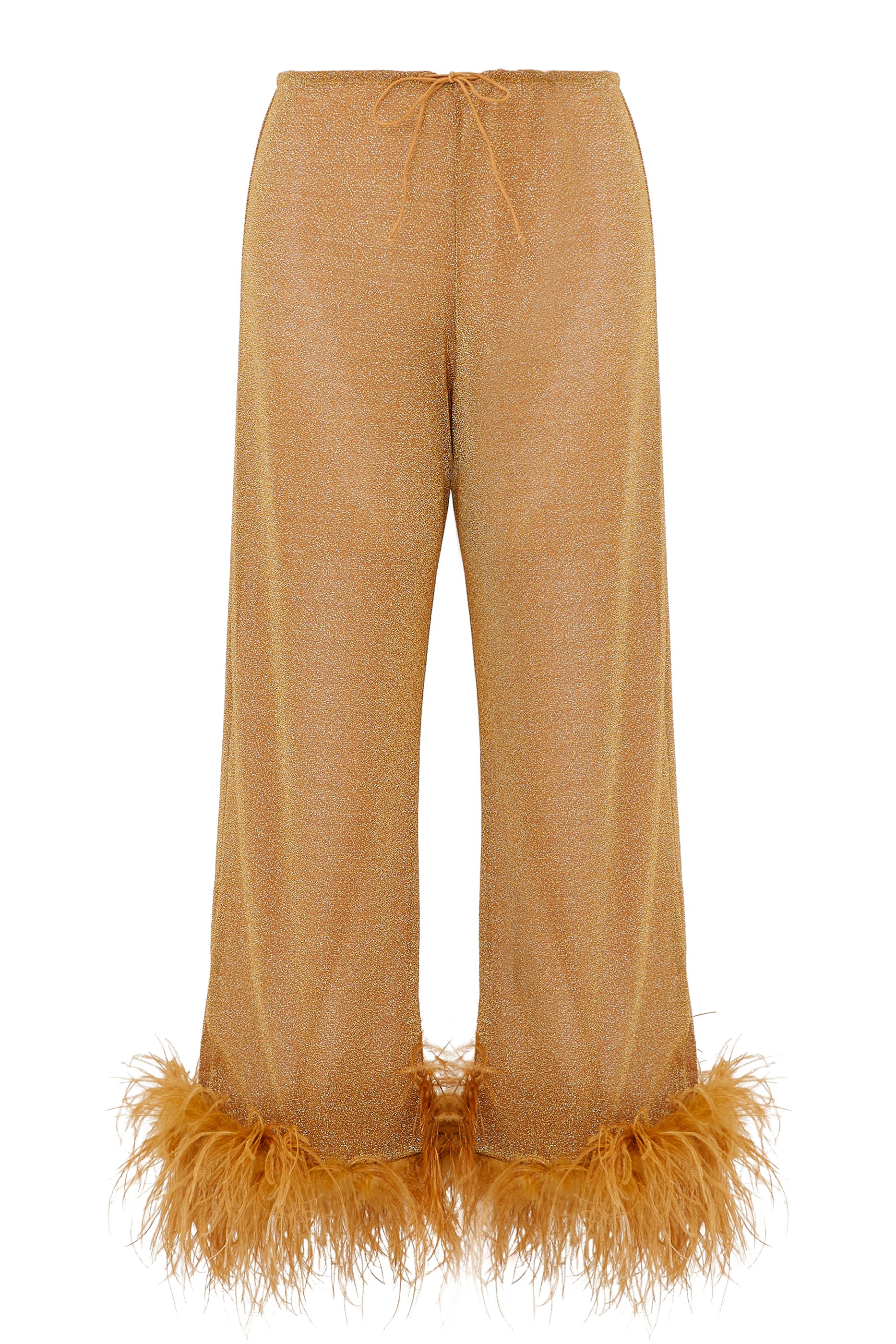 بنطال طويل مزين بالريش