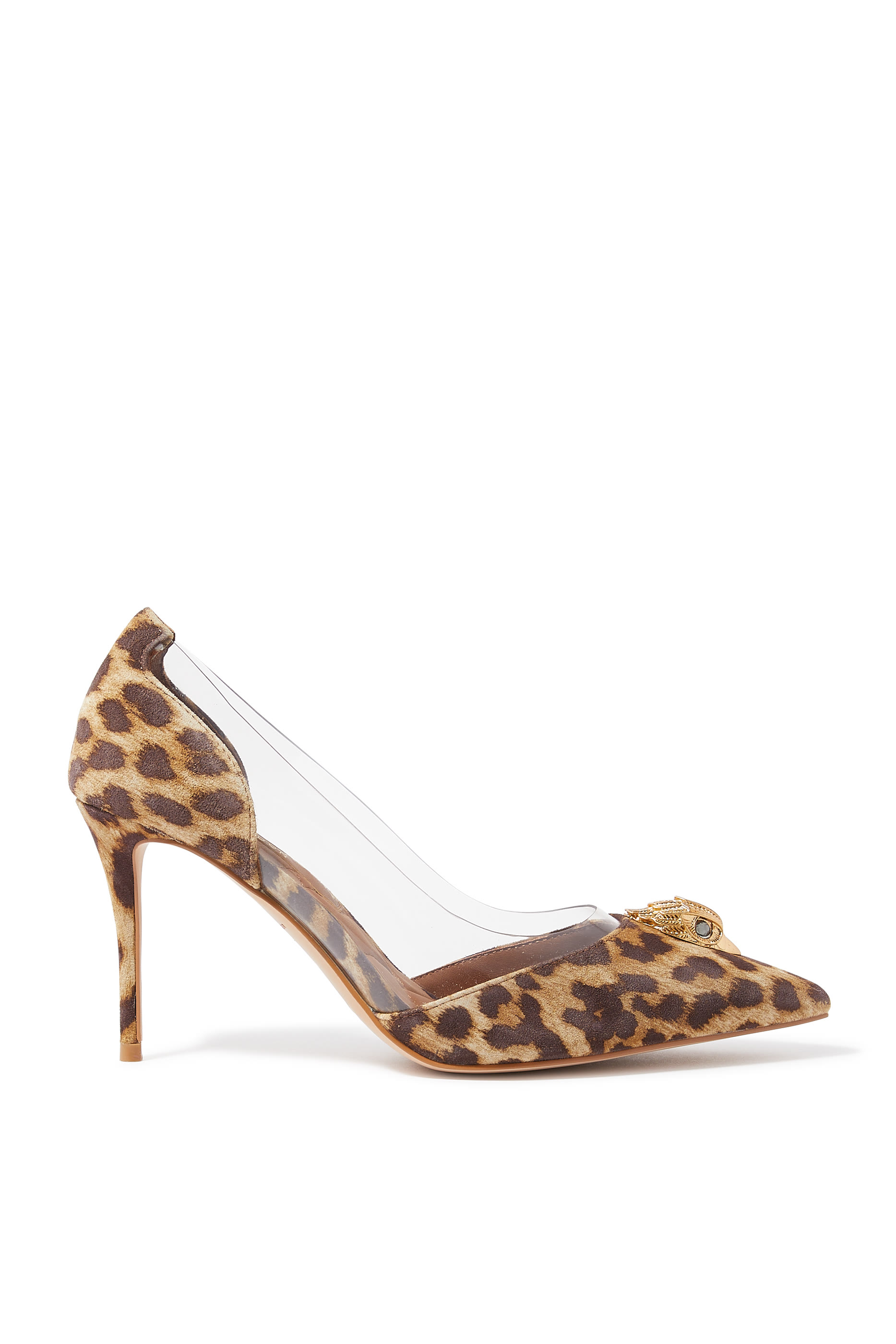 حذاء كلاسيكي بلجرافيا 85 بكعب وحلية شعار الماركة فينيل