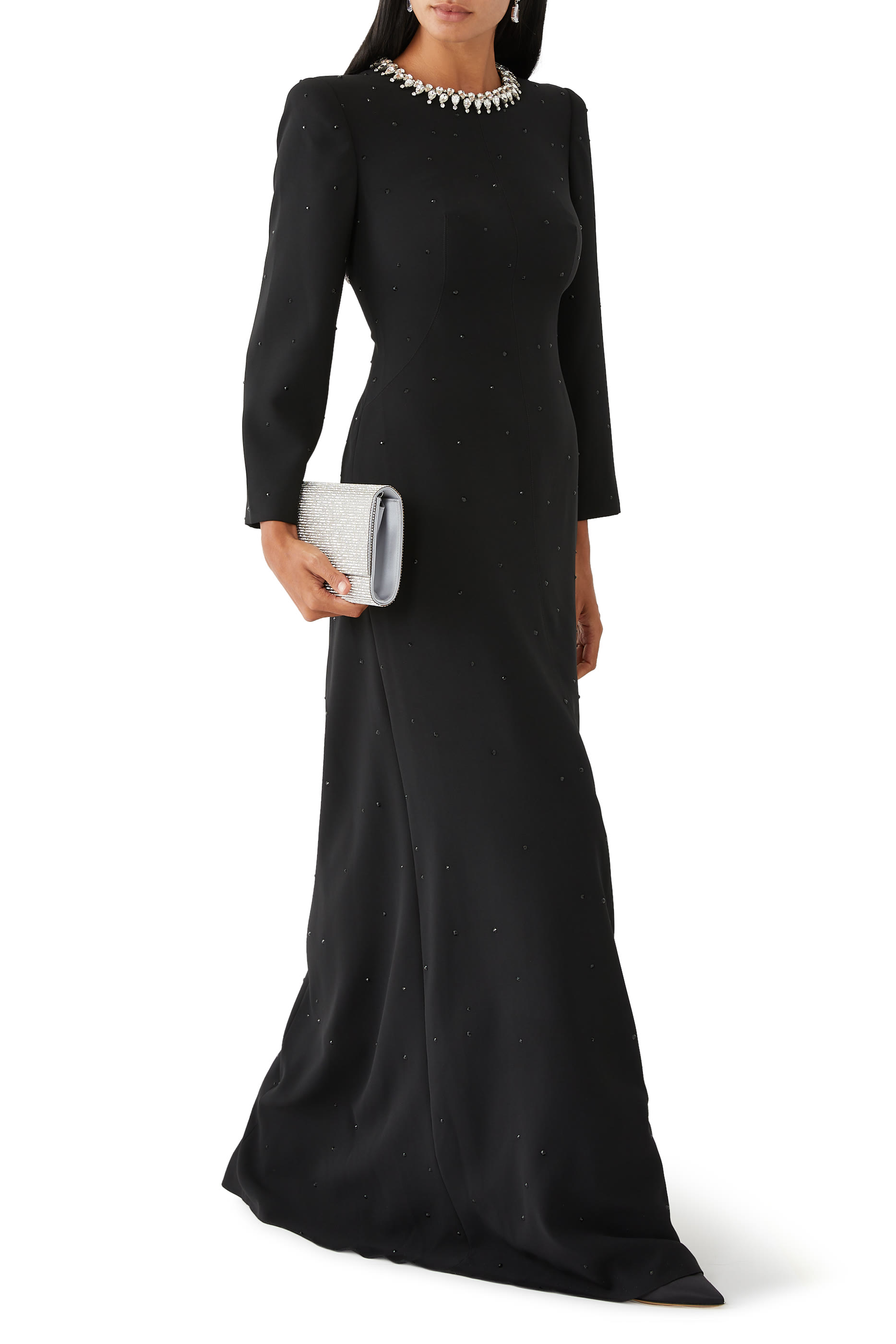 فستان سهرة مارس مرصع بالكريستال