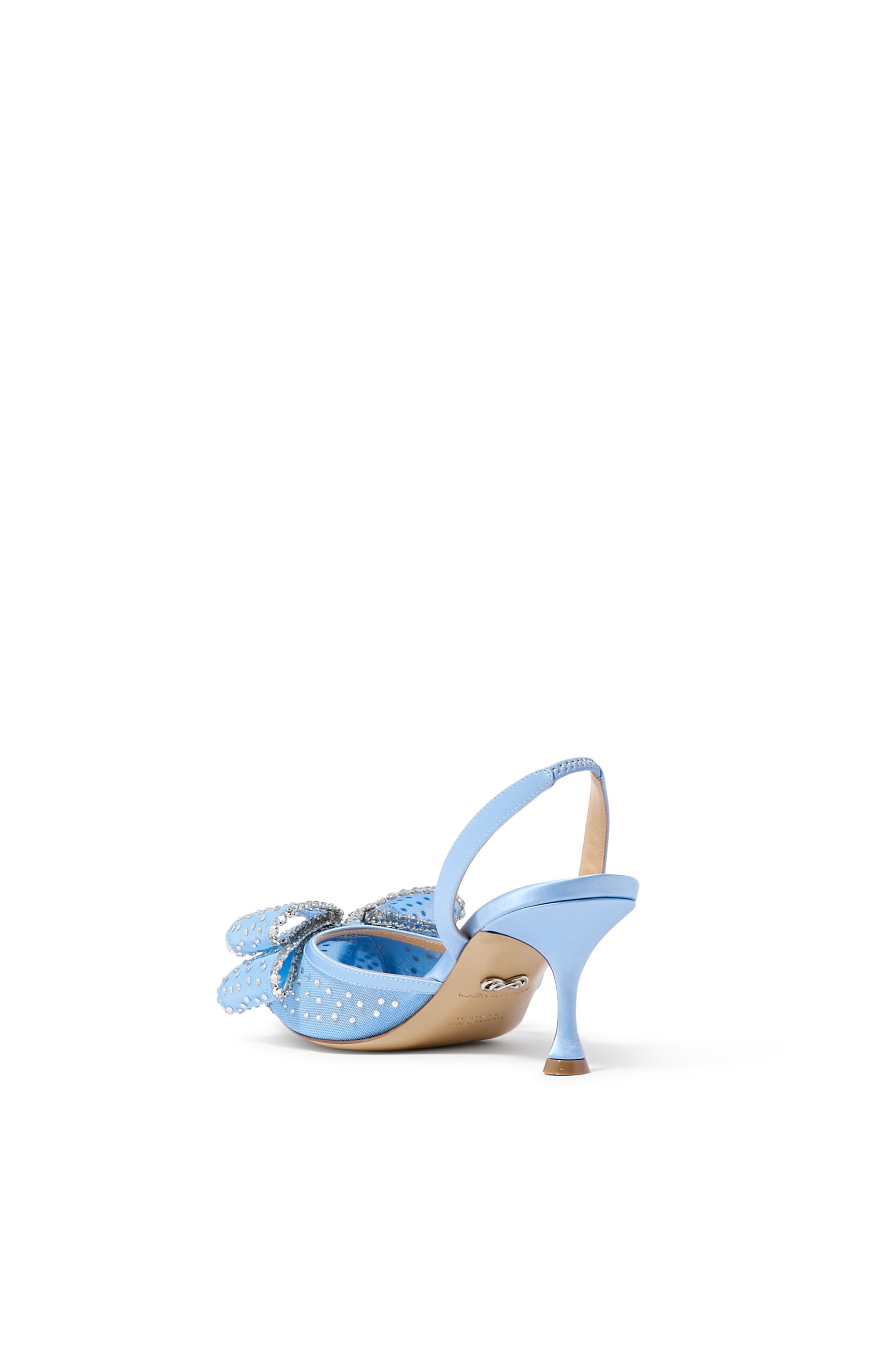 صندل لو كادو 65 بسير خلفي وكعب منخفض قماش شبكي بكريستال