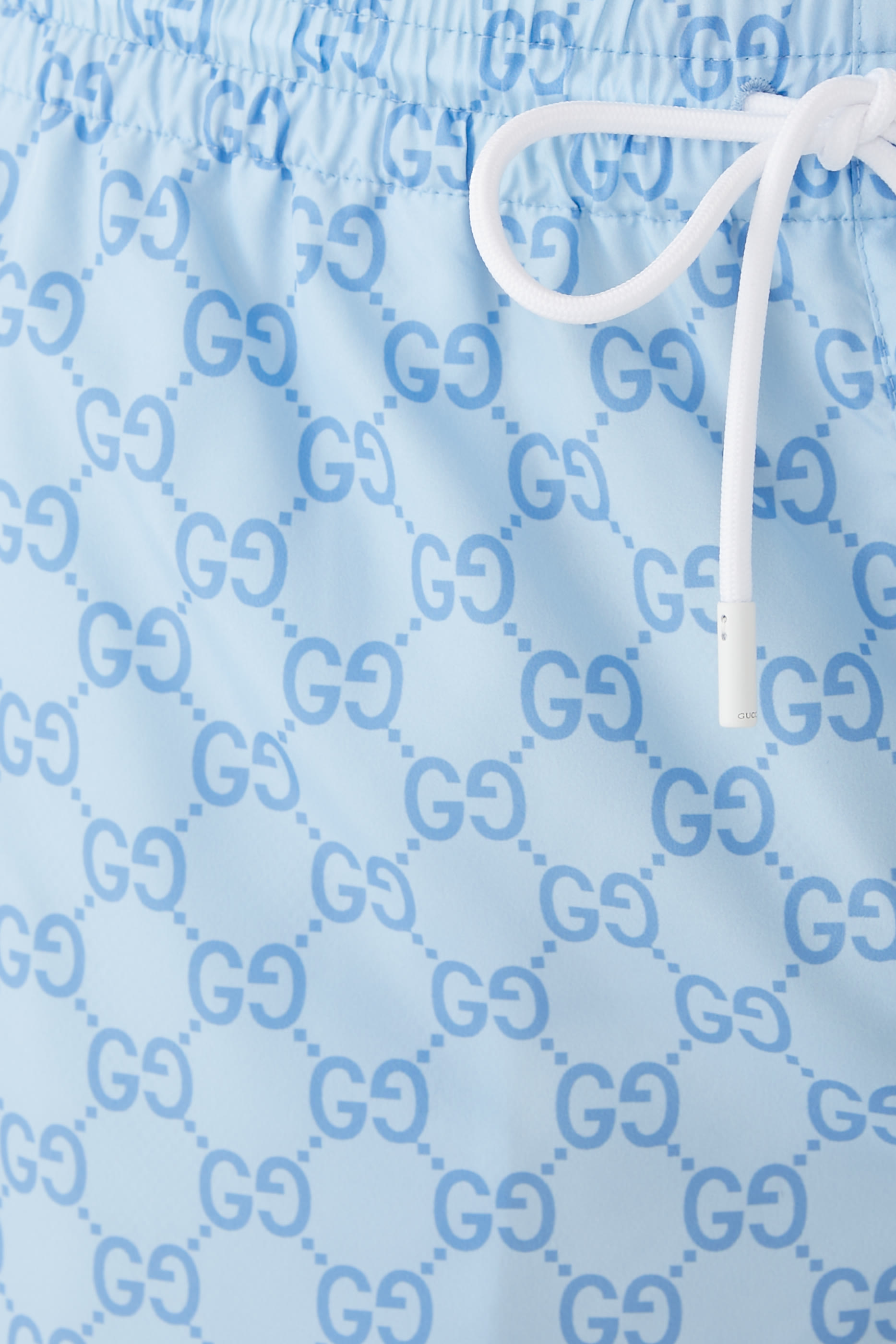 شورت سباحة بنقشة حرفي شعار الماركة نايلون