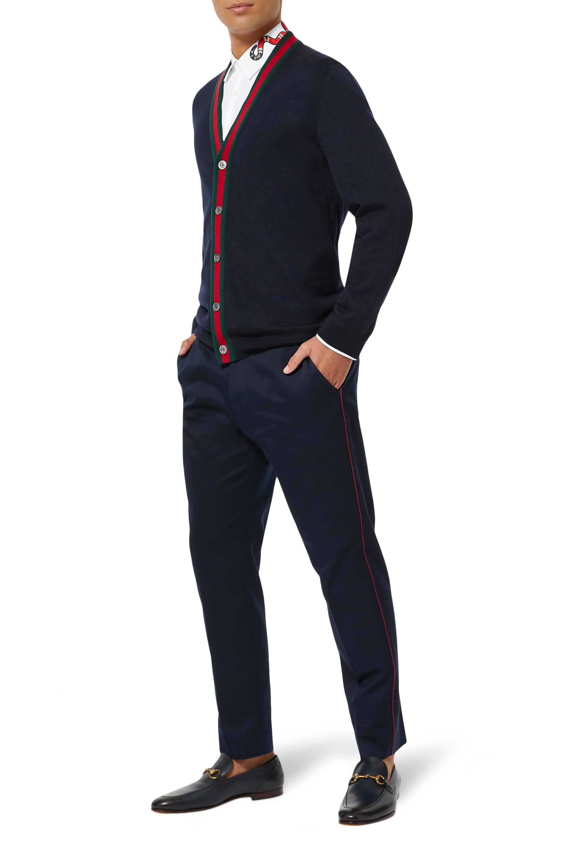 كارديغان صوف بشريط ويب