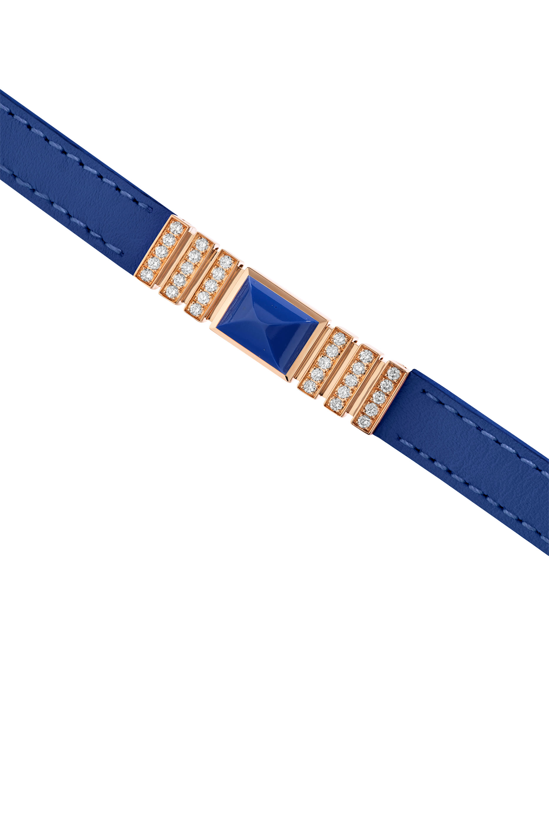 سوار يوني جلد مزين بالماس واللازورد