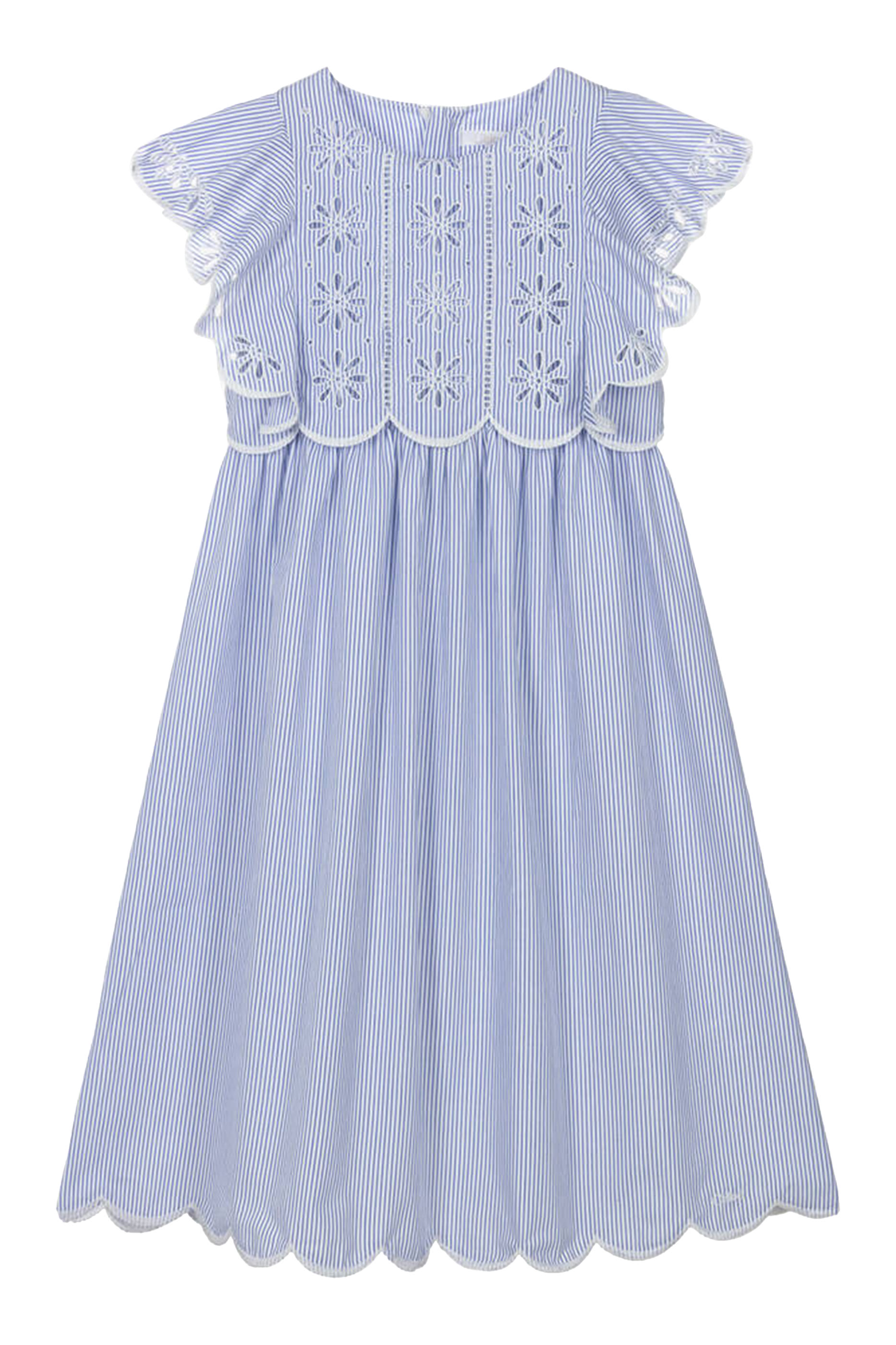 فستان مخطط بقصة واسعة للأطفال