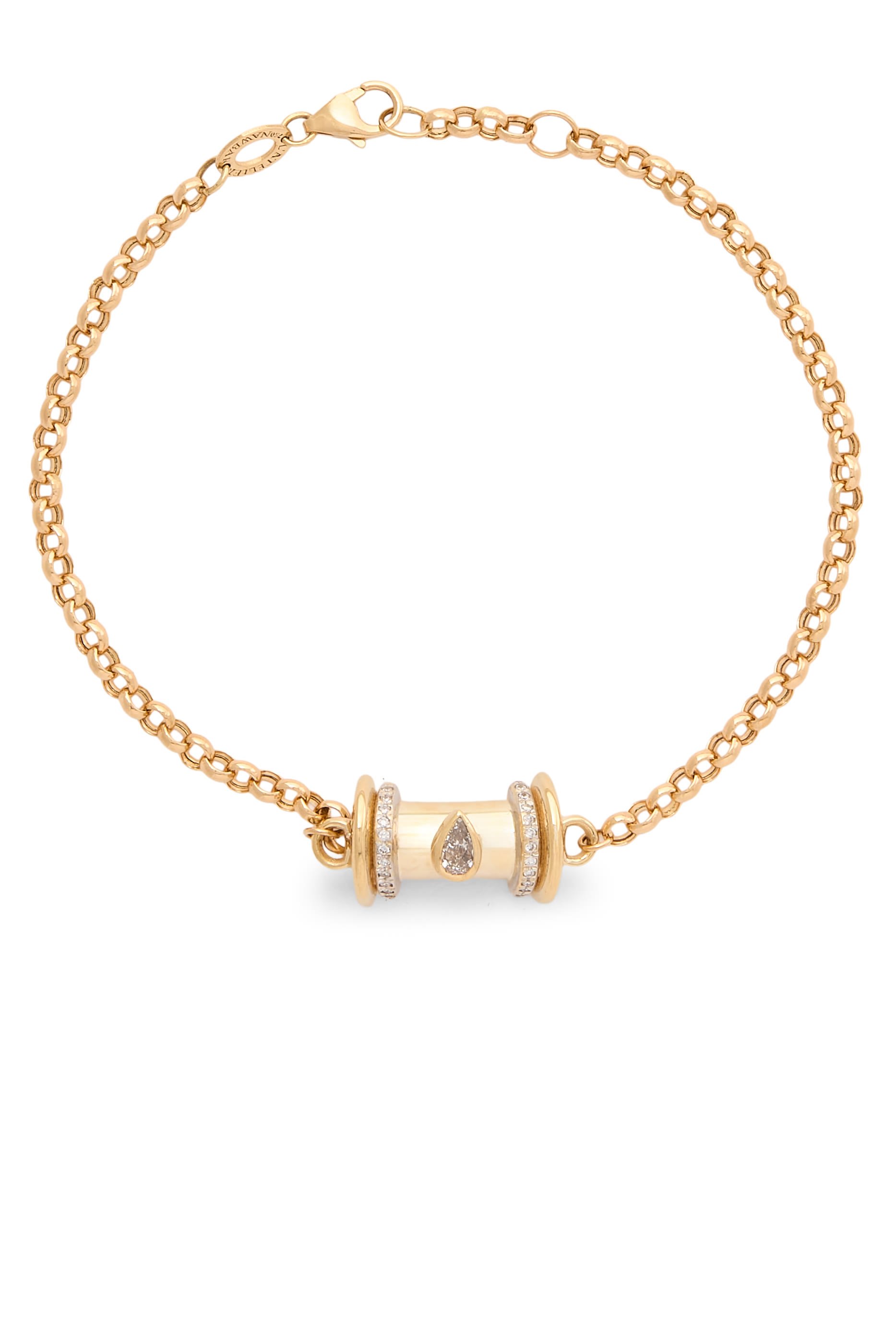 Warrior Princess Diamond Drop Bracelet, 18K Yellow Gold & Diamonds