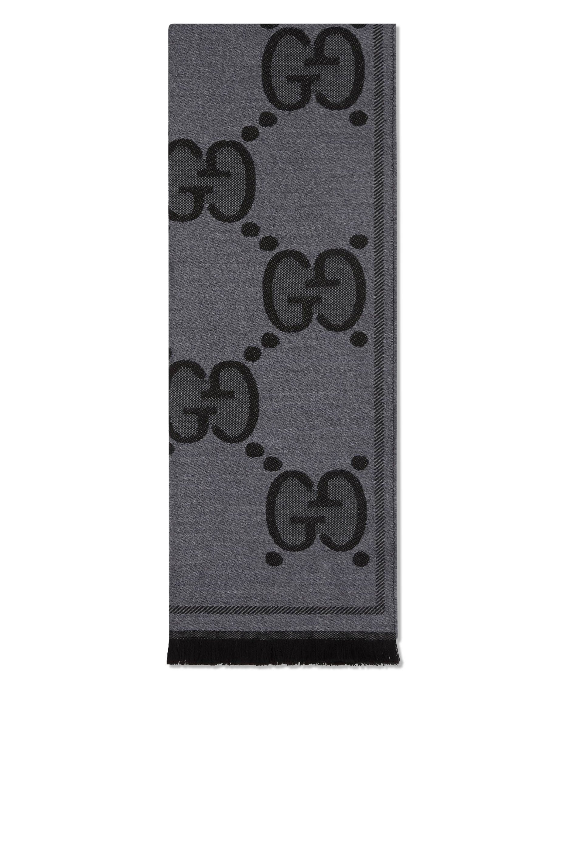 وشاح صوف جاكار بنقشة حروف شعار الماركة