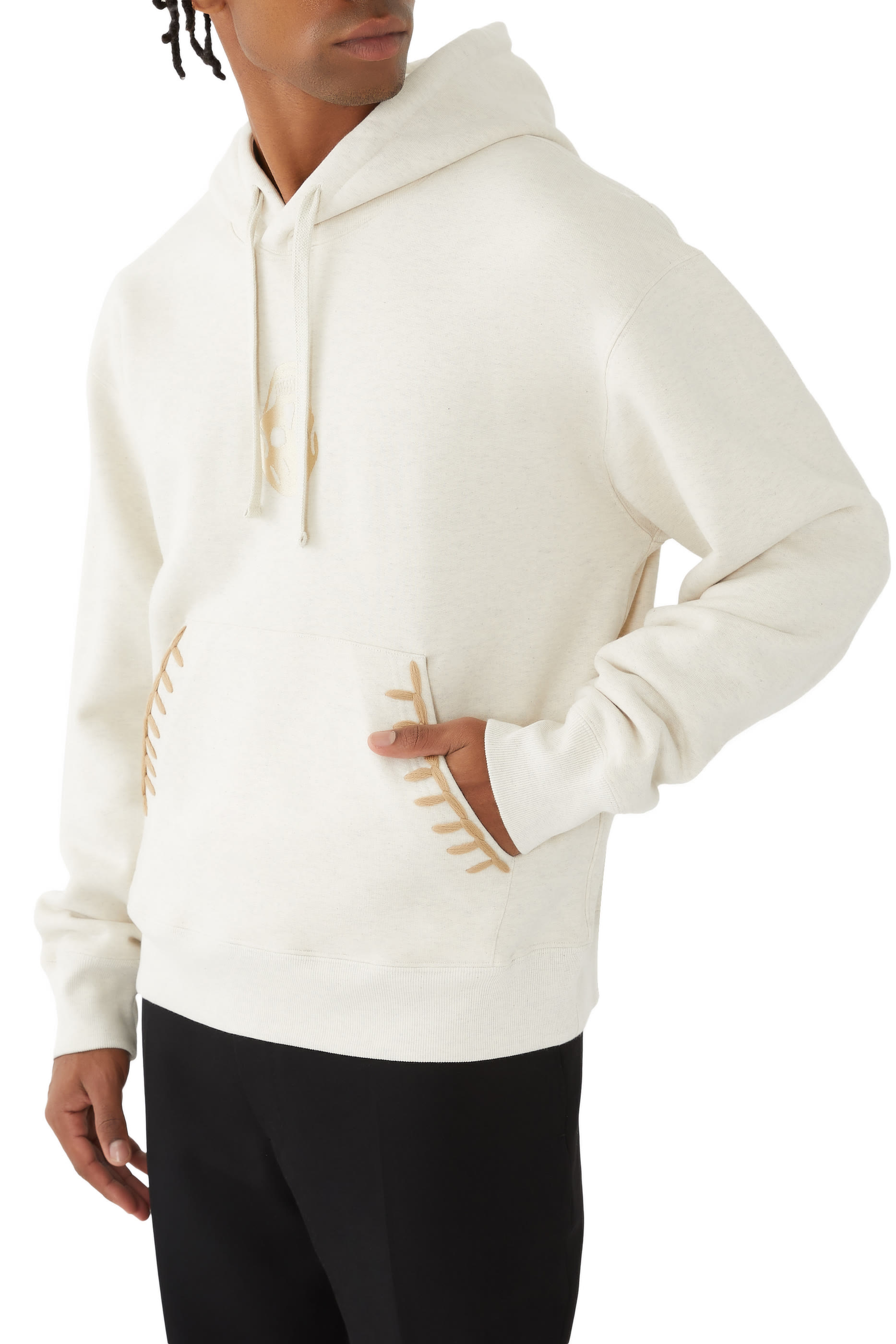 سويت شيرت بغطاء للرأس وتطريز بتصميم جمجمة