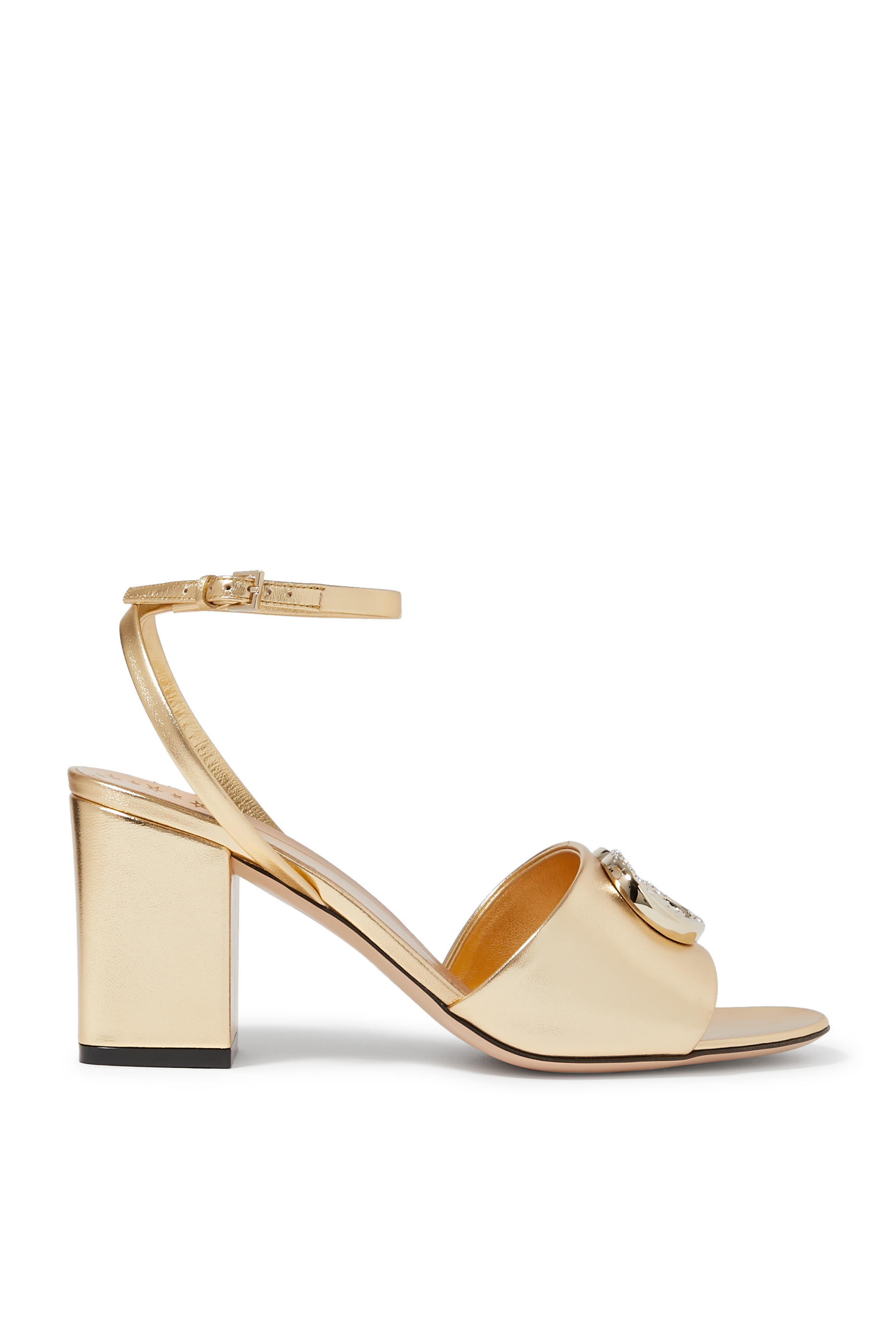 صندل 75 بشعار الماركة مرصع بكريستال