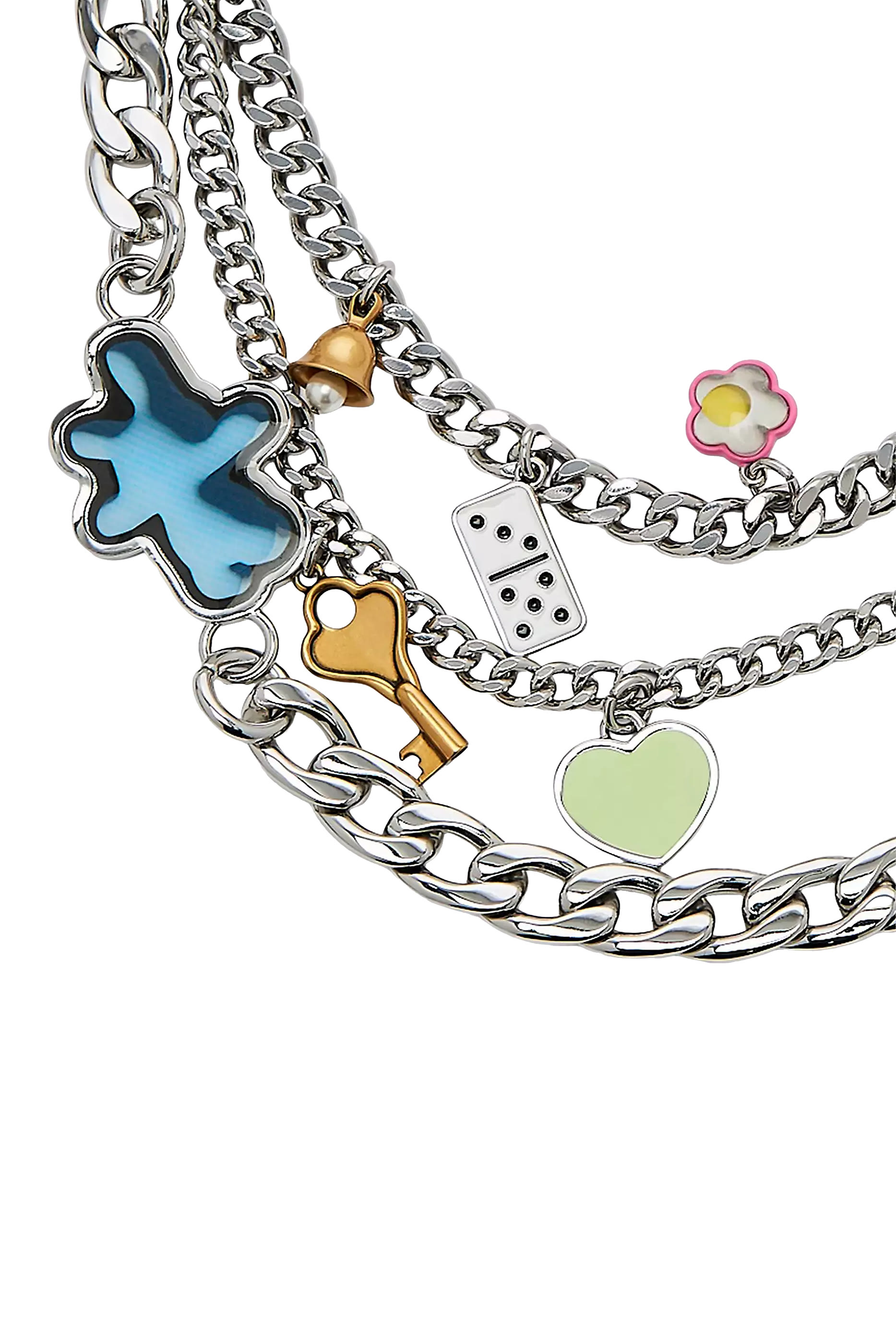 حمالة كتف سلسلة مزينة بحلي بتصميم ملصقات