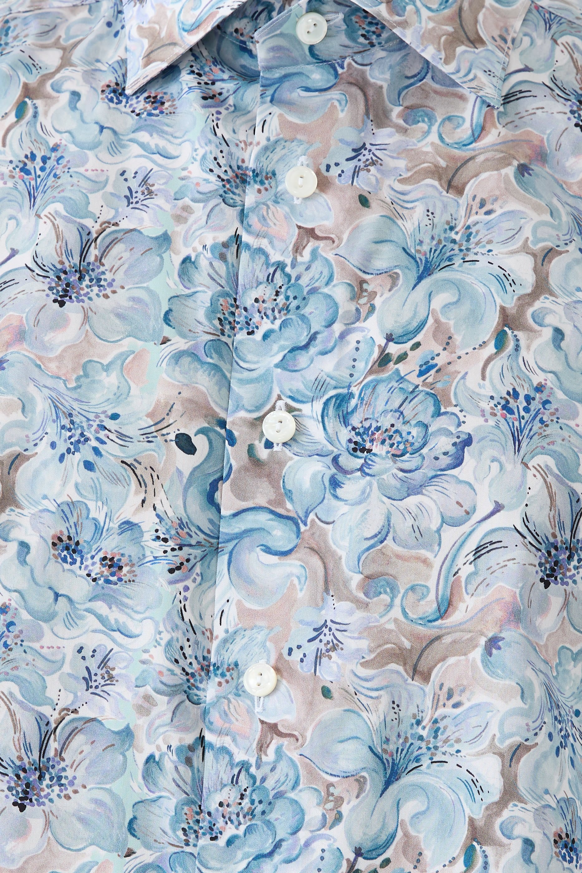 قميص بنقشة زهور تويل فاخر