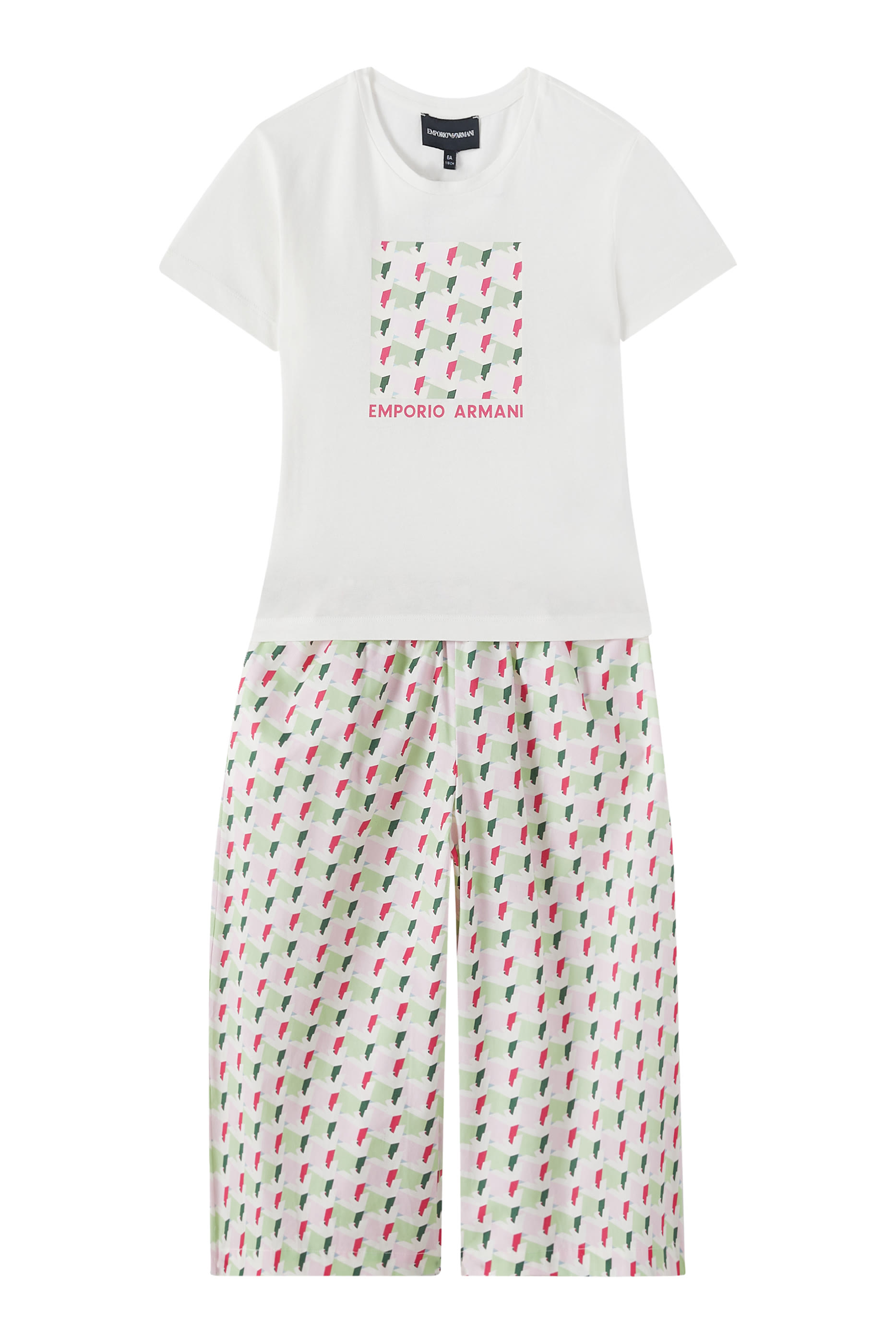 بنطال قصير بقصة ساق واسعة بطبعة شعار الماركة للأطفال