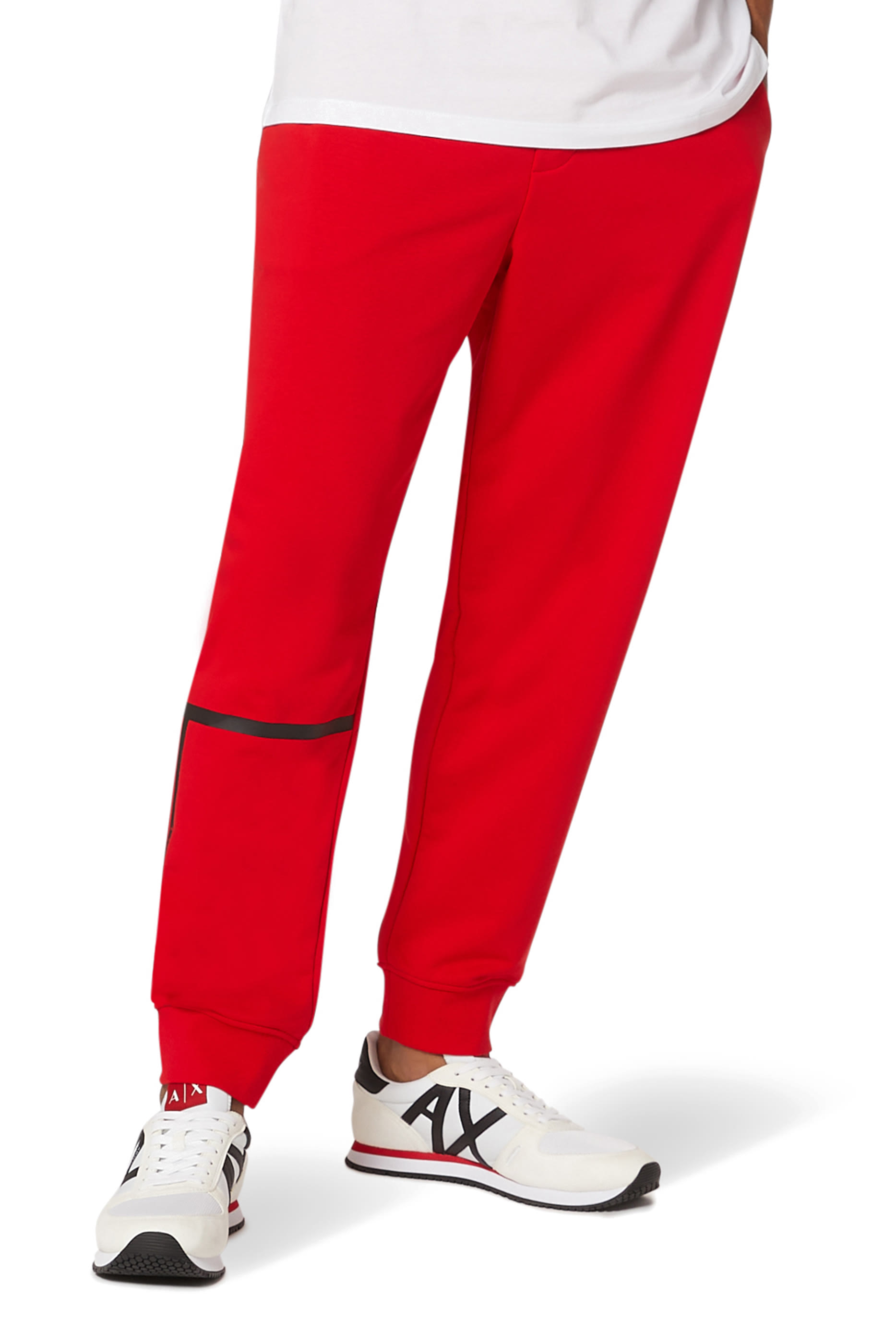 بنطال رياضي فرنش تيري مزين بشريط بشعار الماركة