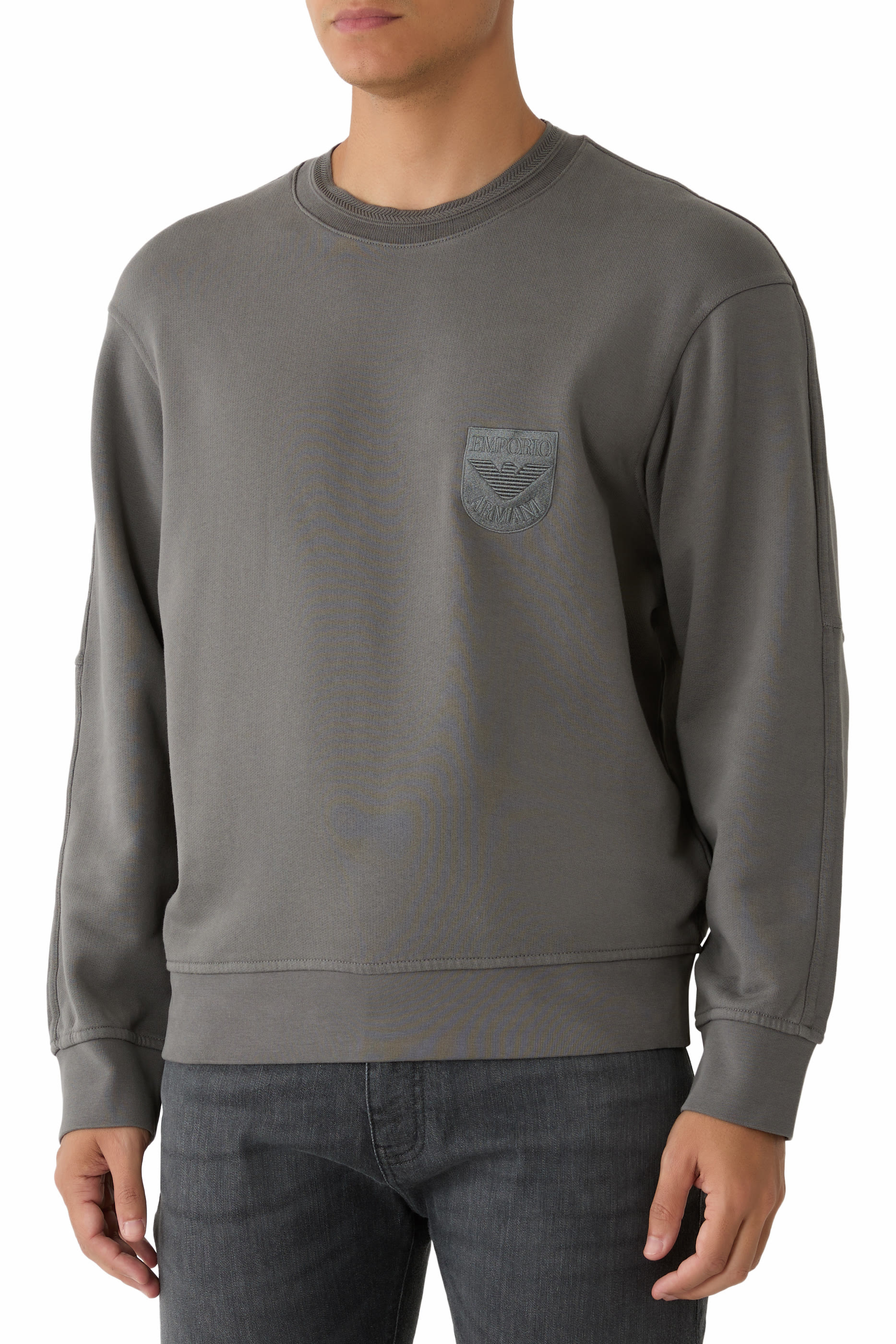 سويت شيرت بتطريز شعار الماركة جيرسيه تيري فرينتش