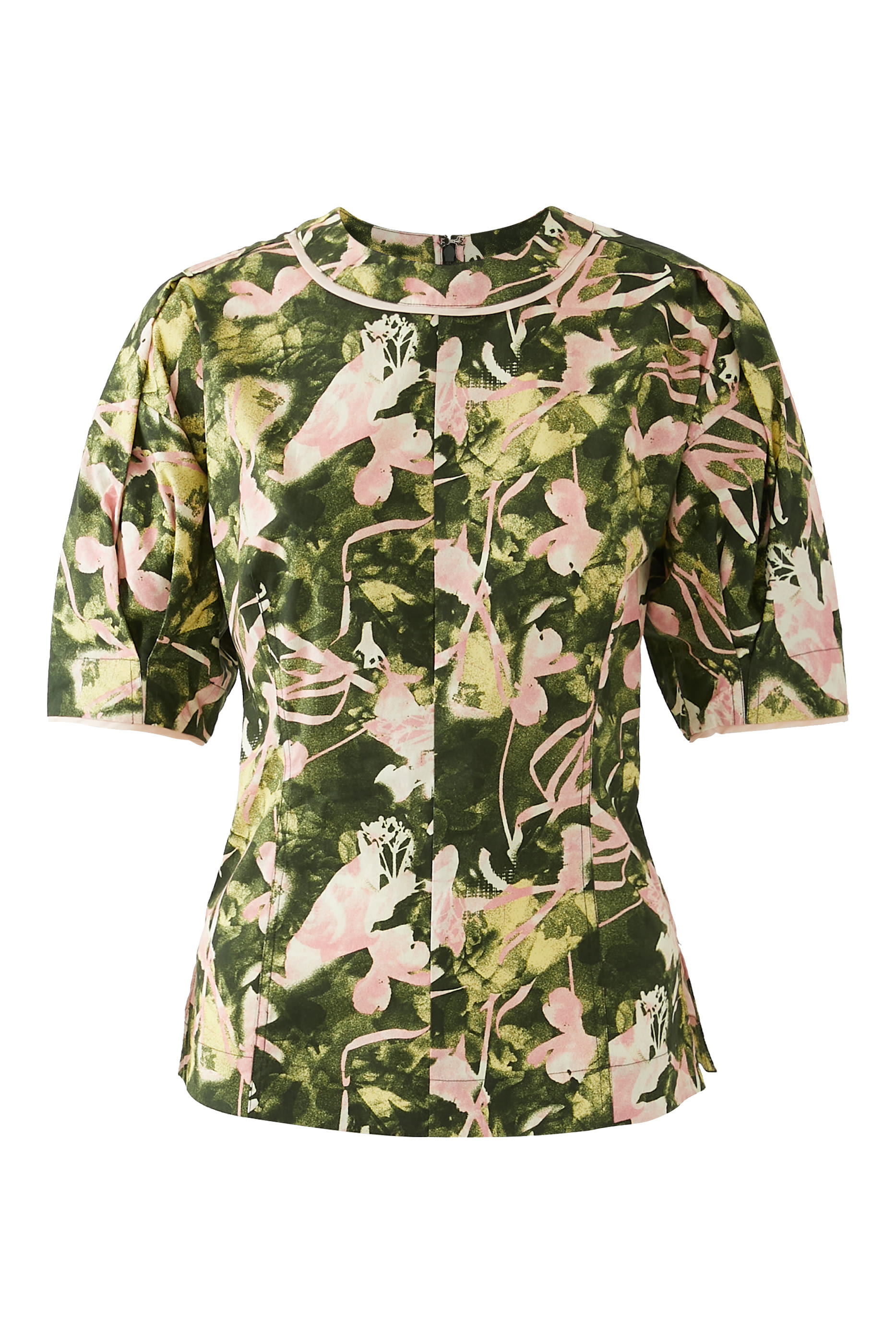 بلوزة بنقشة فلوتينج ايريس وأكمام قصيرة