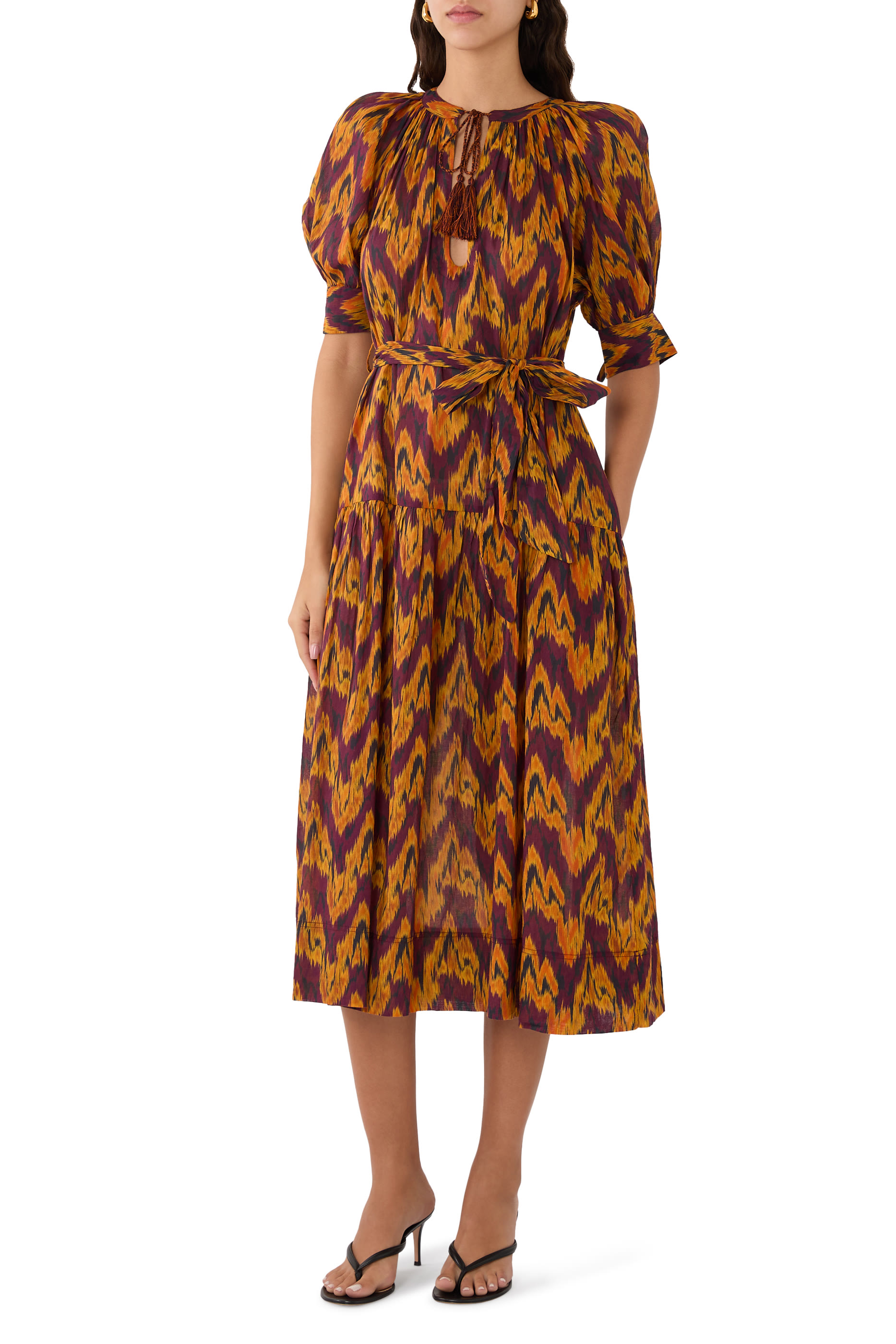 فستان سيلينا بأكمام منفوخة للإرتداء فوق ملابس السباحة