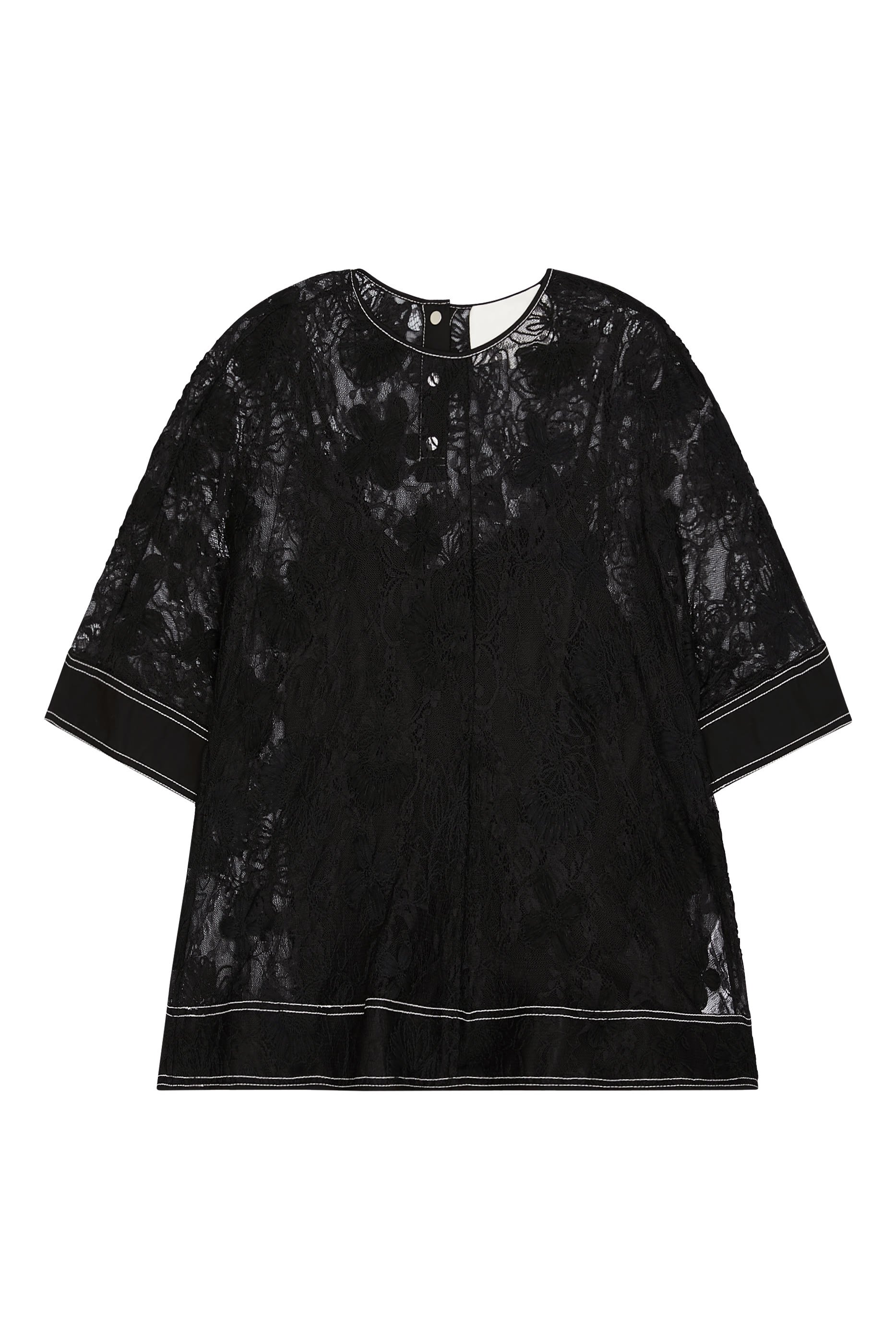 Dimensional Lace Flounce Top