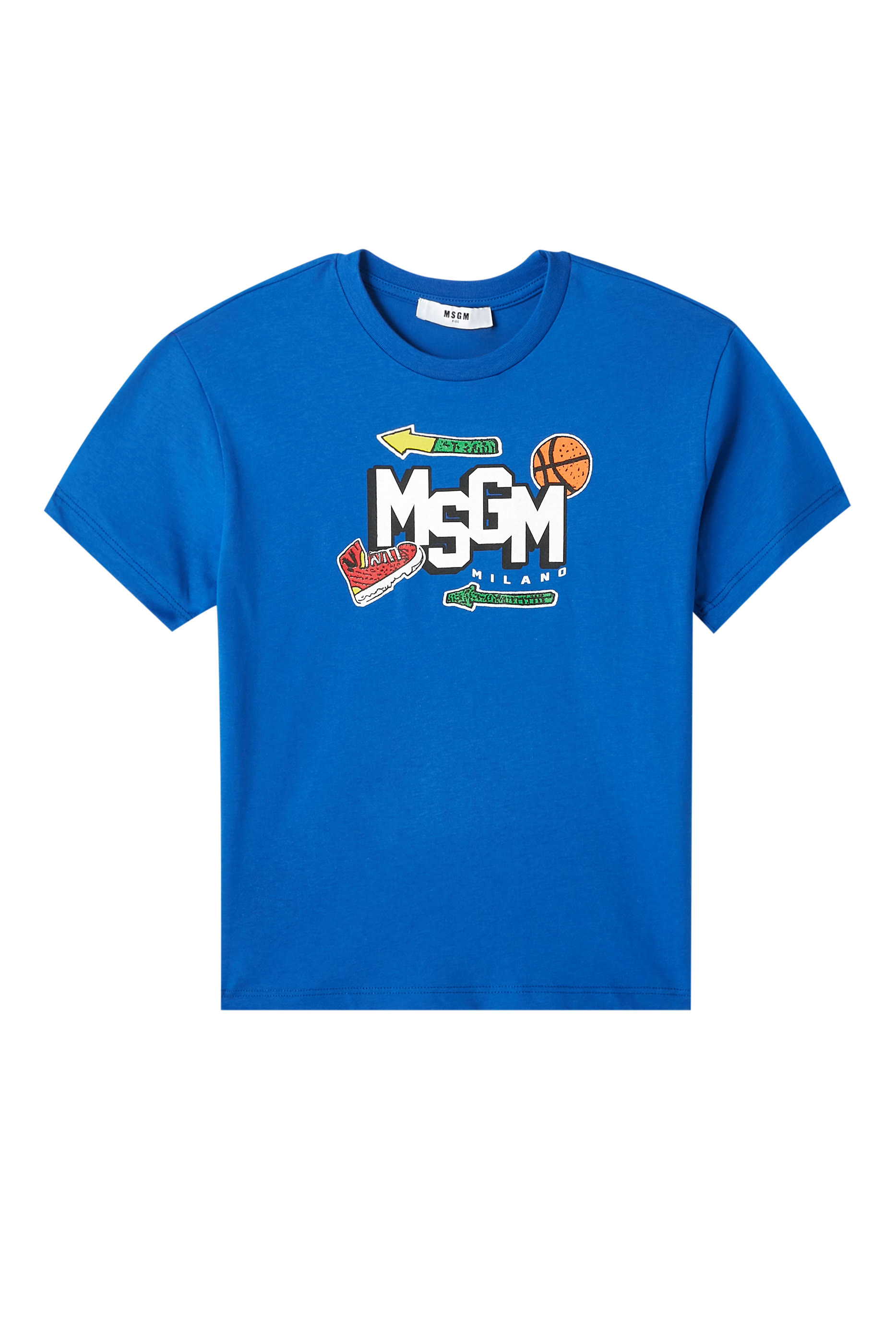 تيشيرت بطبعة غرافيكية بشعار الماركة للأطفال