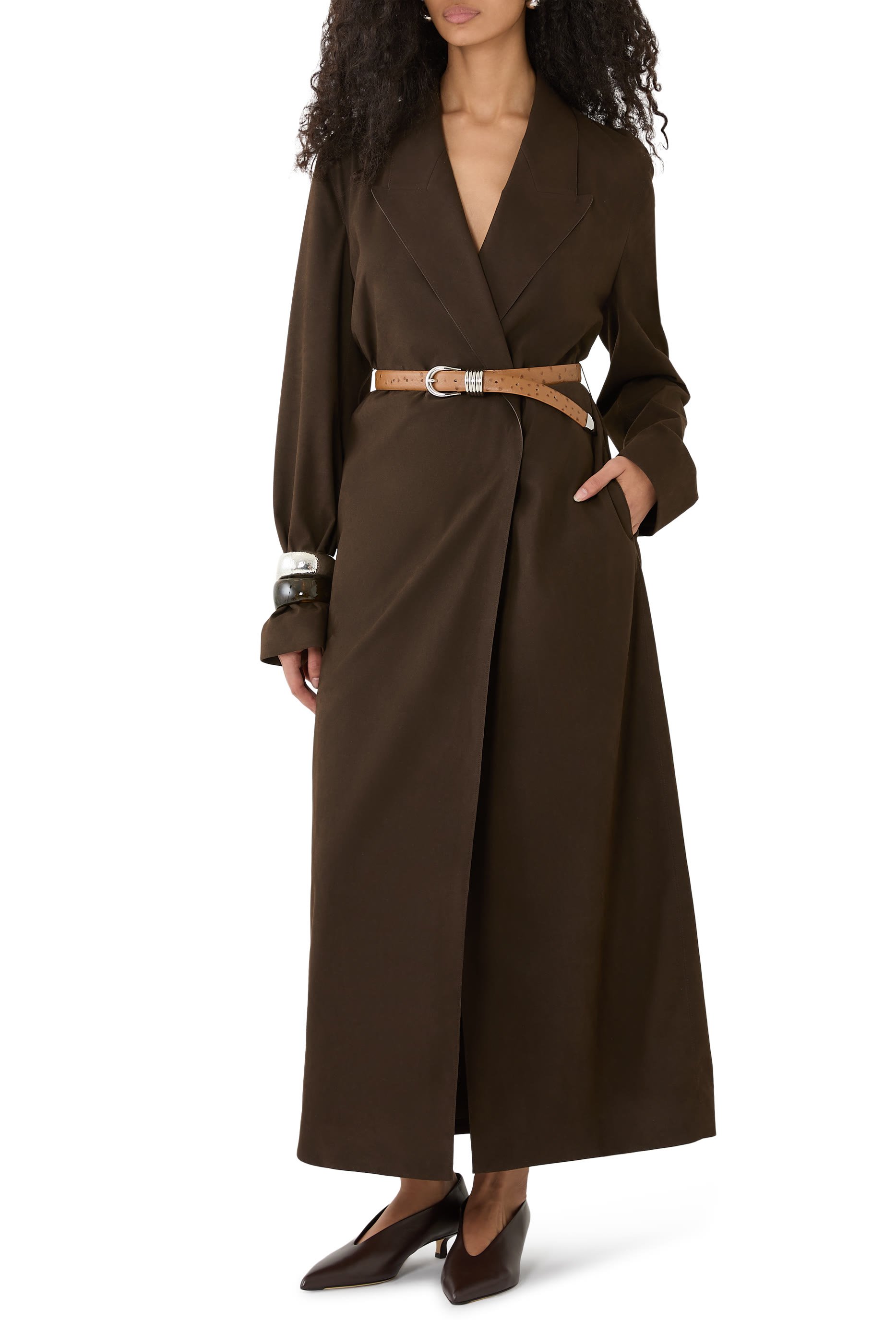 حزام هوليهوك جلد بنقشة جلد نعام