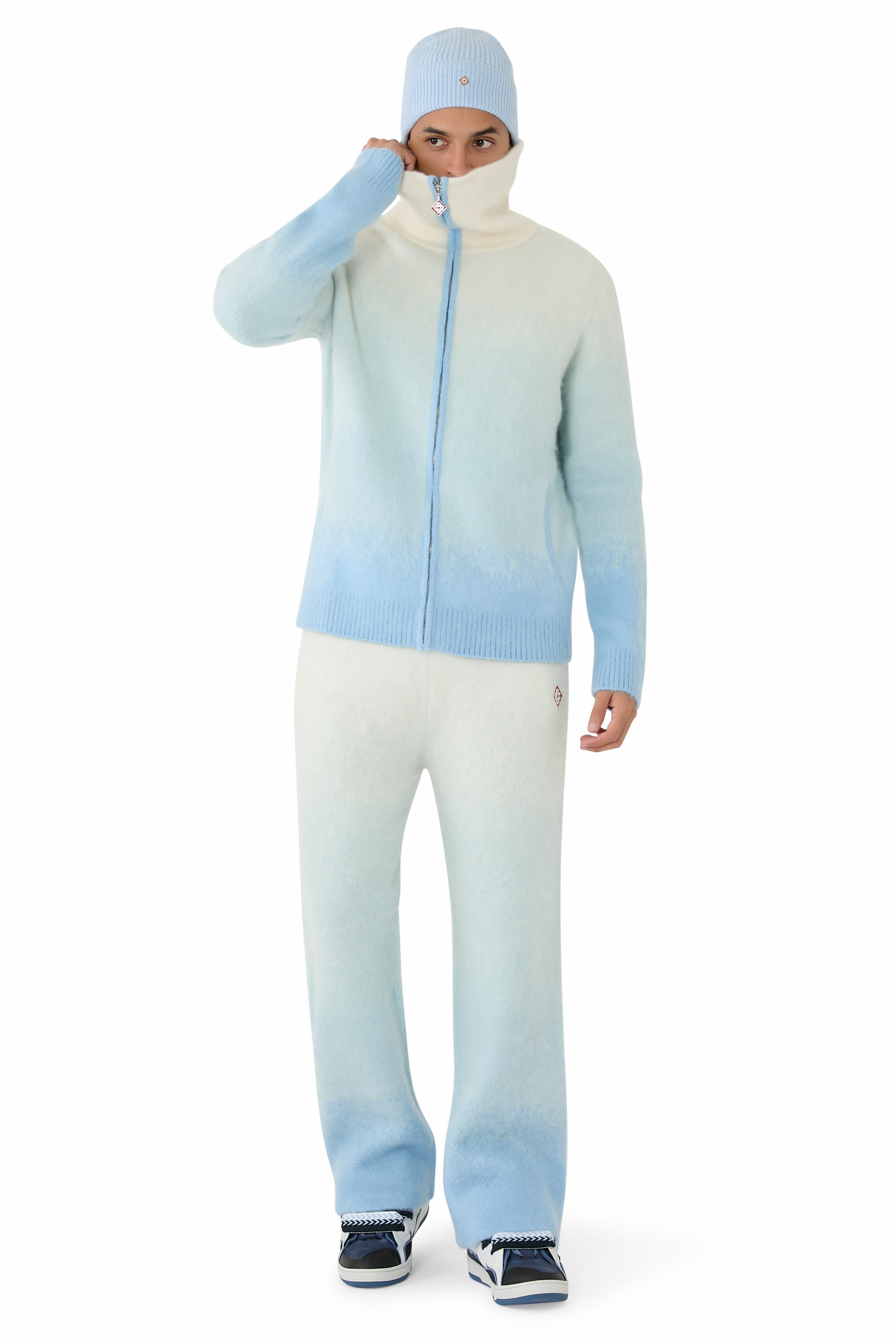 قبعة بيني نسيج صوف مضلع