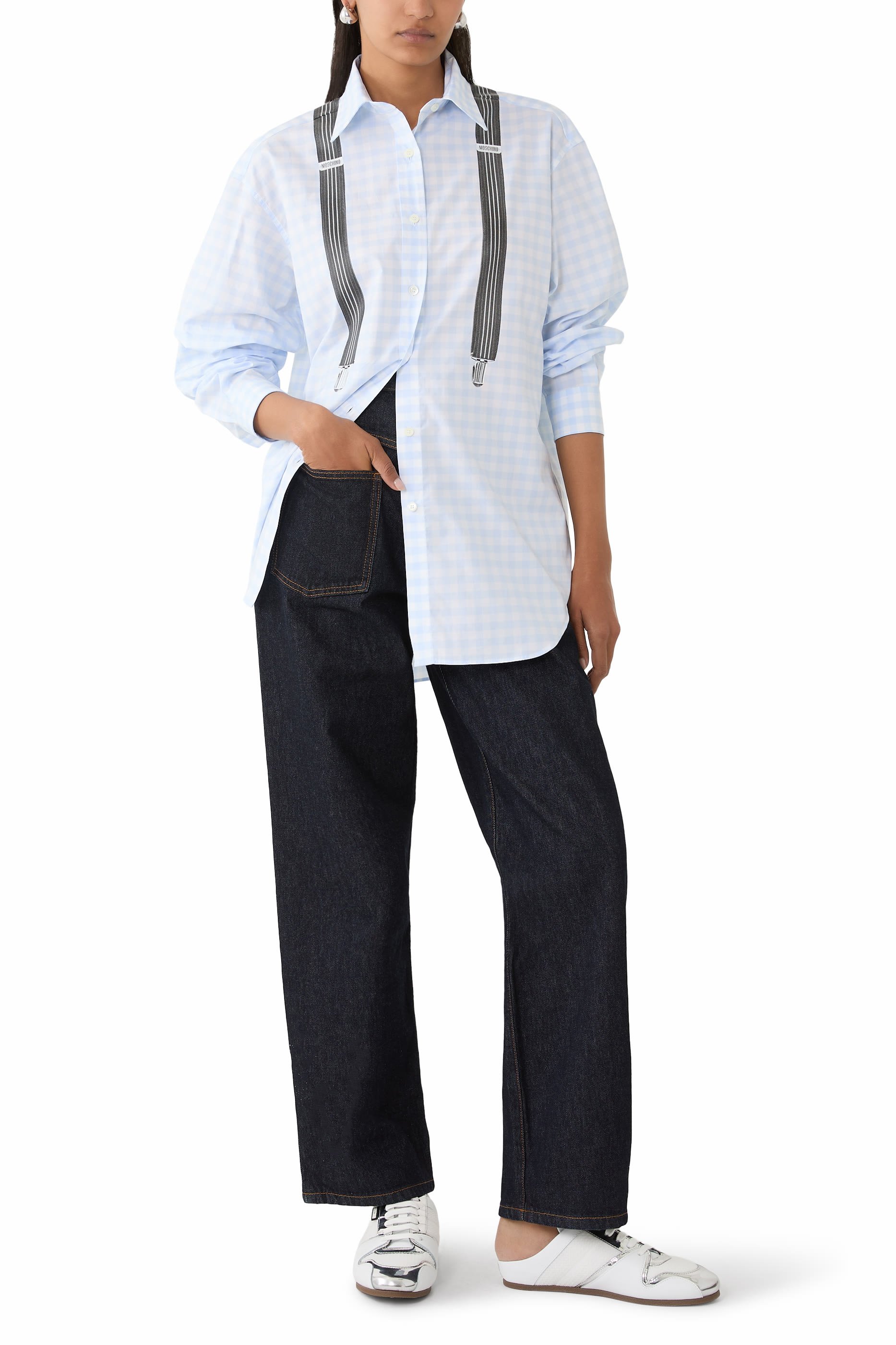 قميص فيشي بطبعات قطن