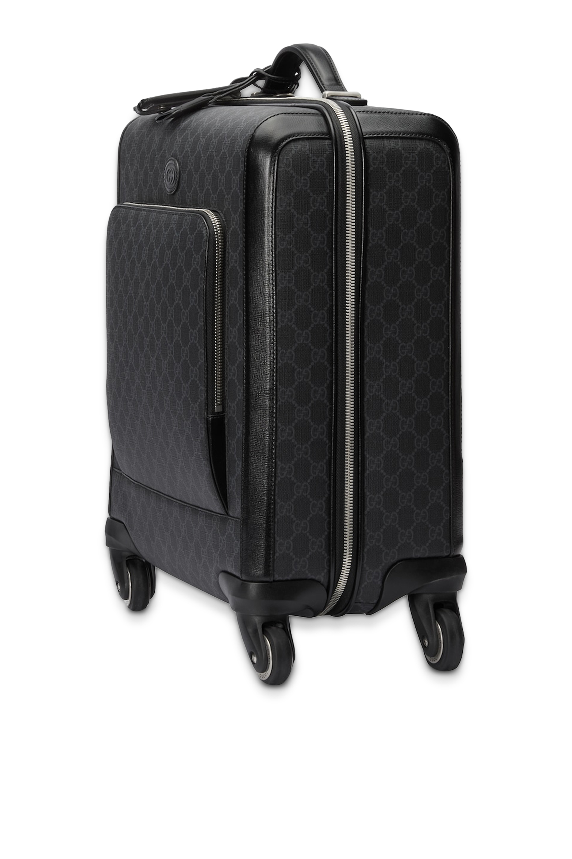 حقيبة سفر صغيرة بنقشة حرفي شعار الماركة بتصميم متداخل