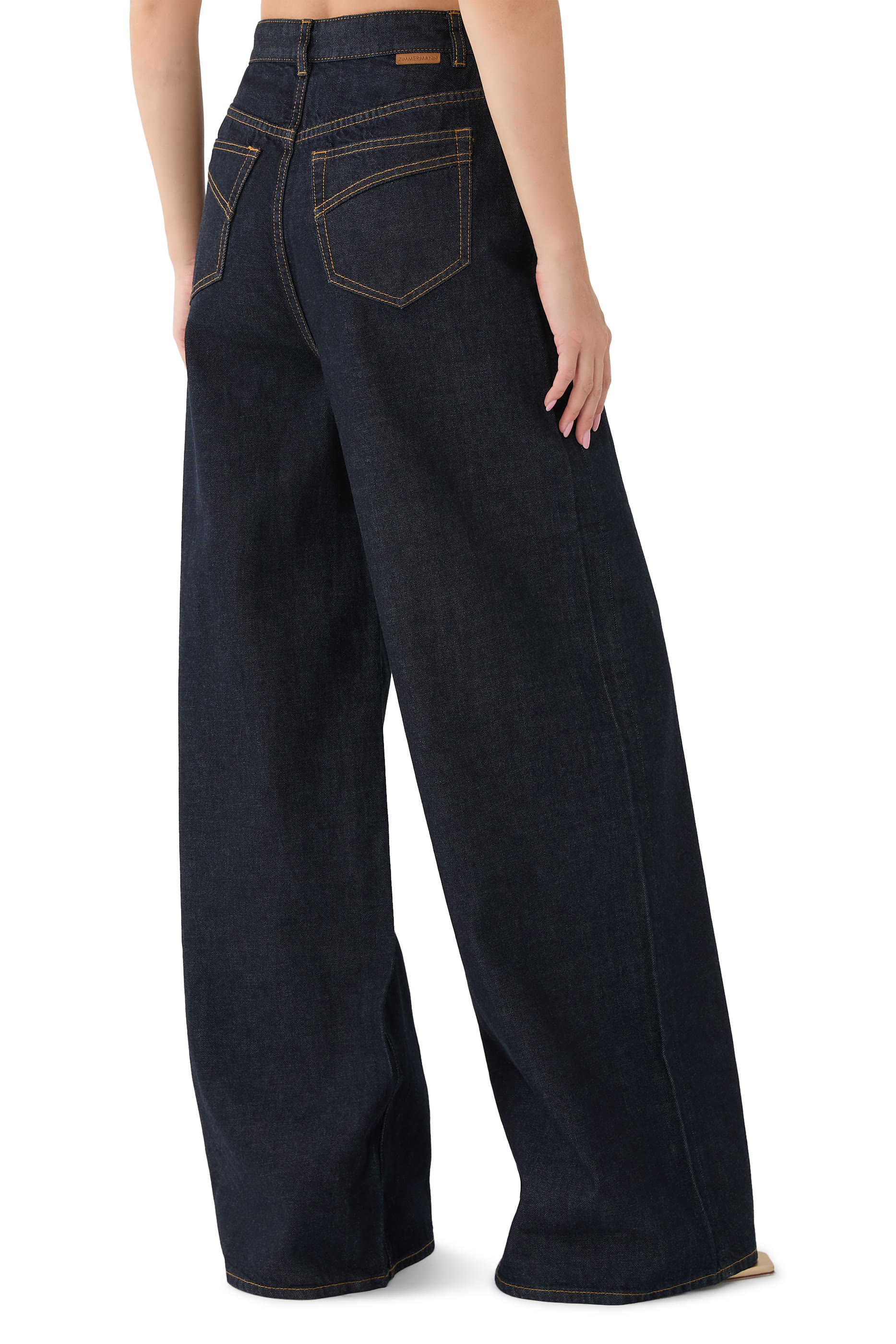 بنطال جينز كراش بقصة ساق مستقيمة