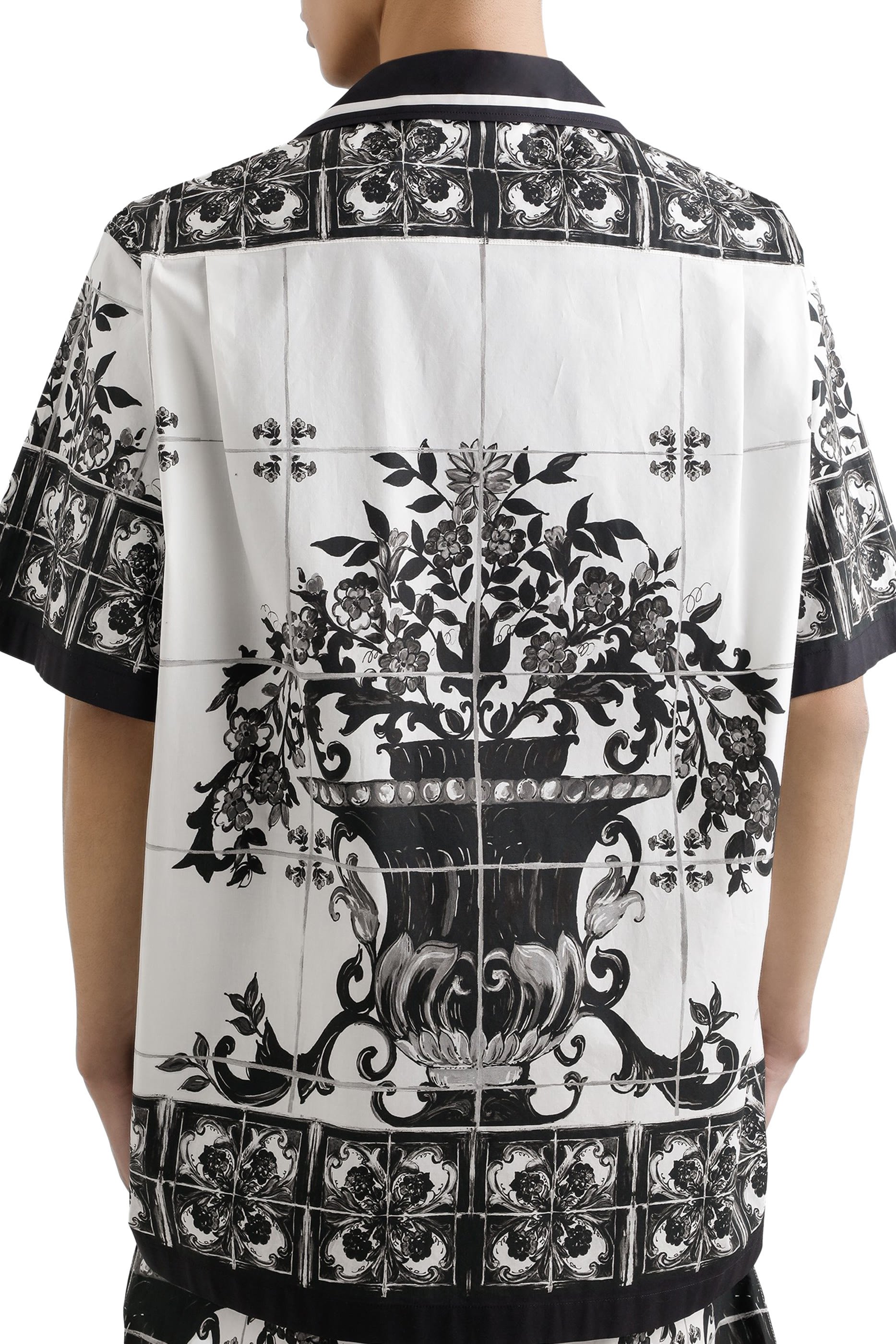 قميص هاواي بطبعة مايوليكا بوبلين