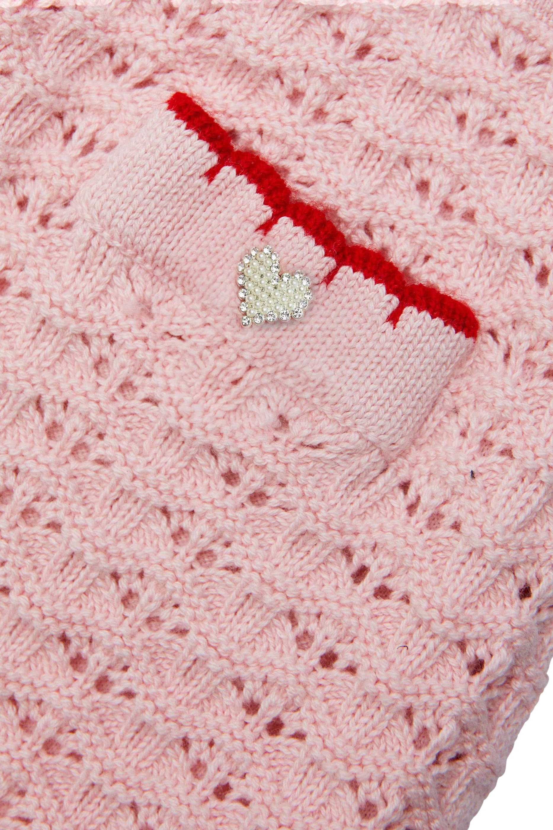 تنورة بتفاصيل قلب نسيج بارز الملمس للأطفال