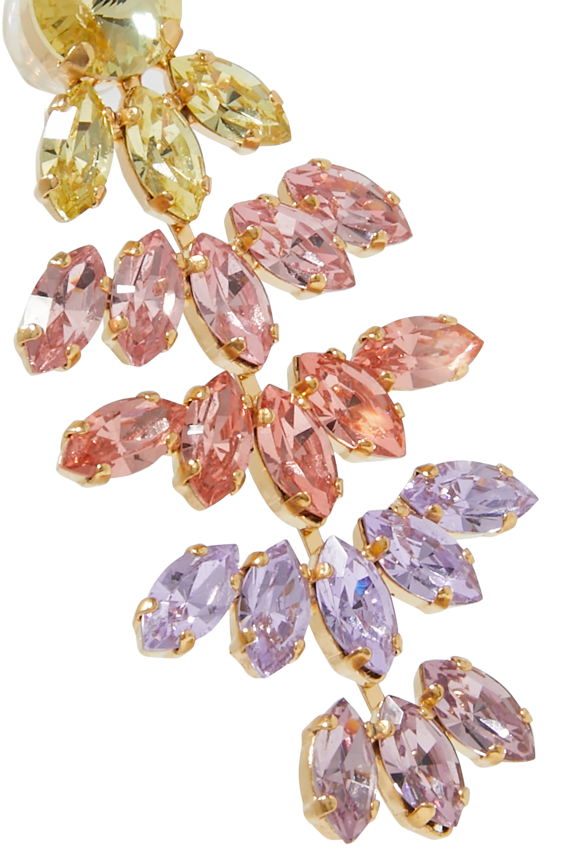 أقراط بوني صغيرة مرصعة بالكريستال مطلية بذهب عيار 18