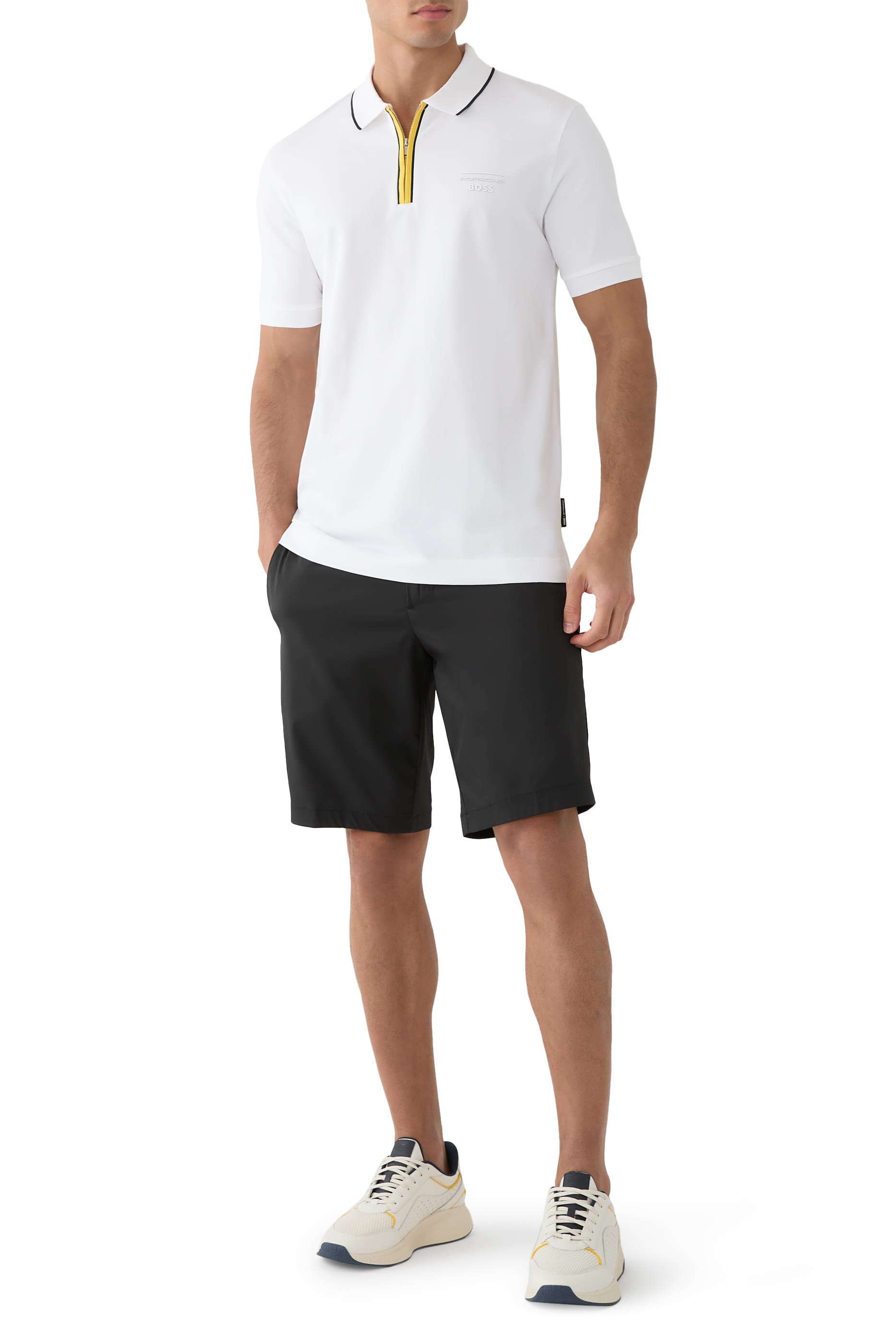 قميص بولو قطن مطاطي بشعار الماركة