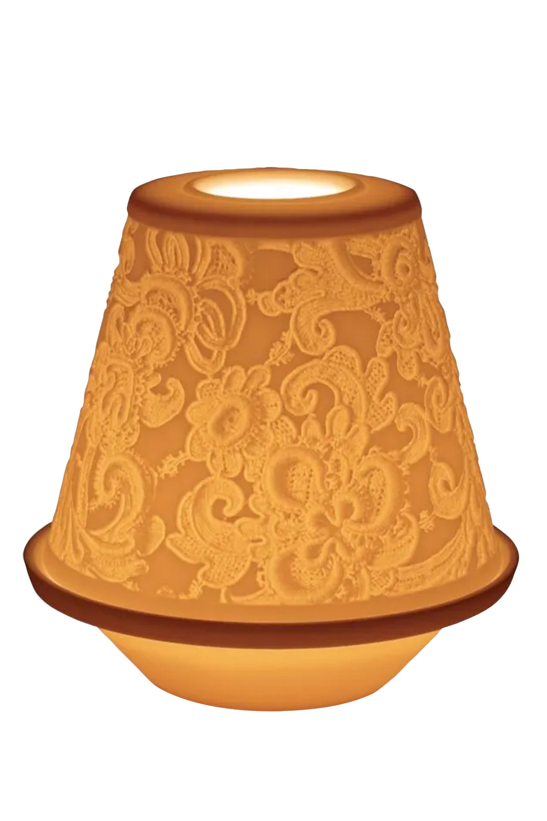 مصباح بنقشة دانتيل بحامل